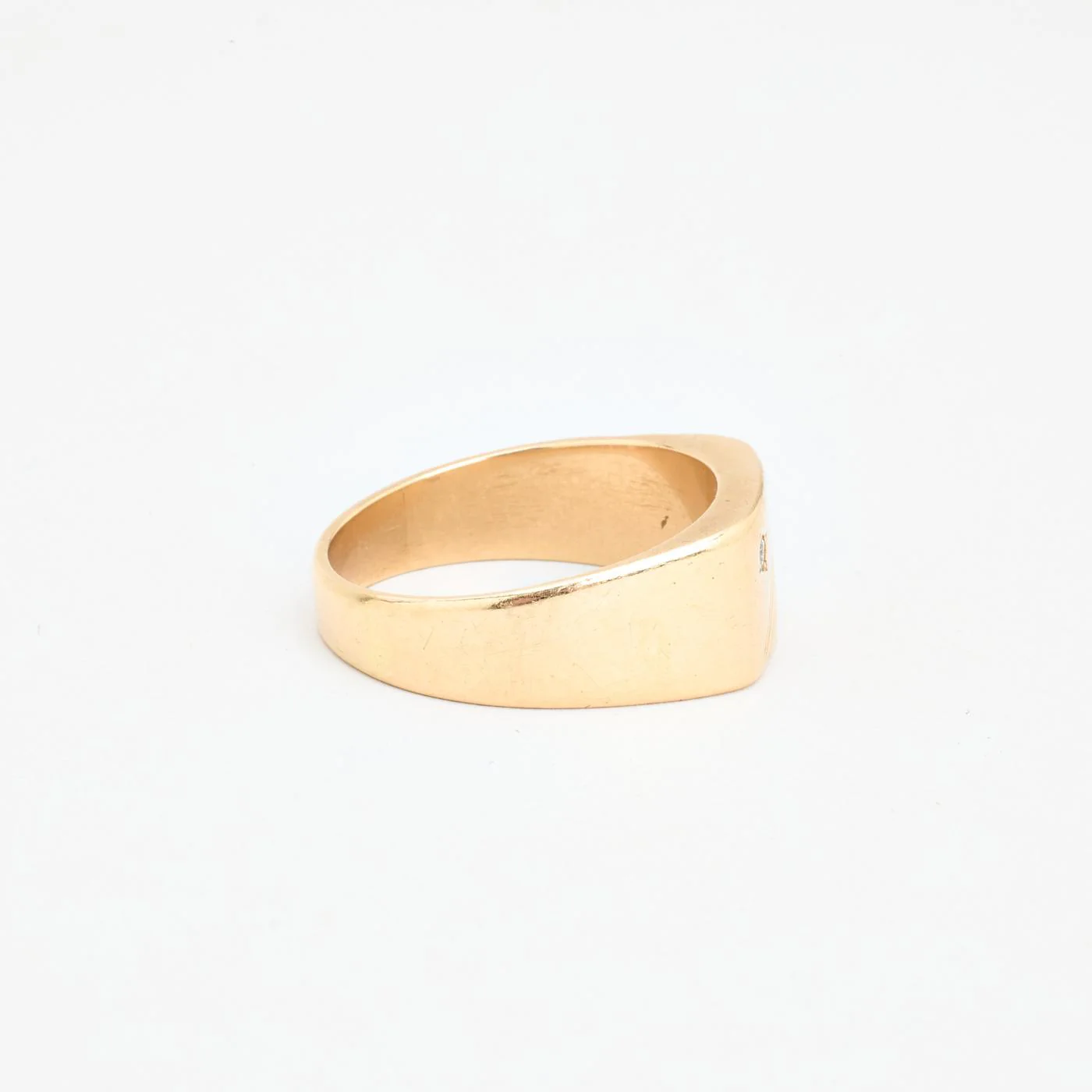 Mönstrad klackring med diamant (0.03 ct) i 14K guld strl. 22 / strl. 69 - Image 2
