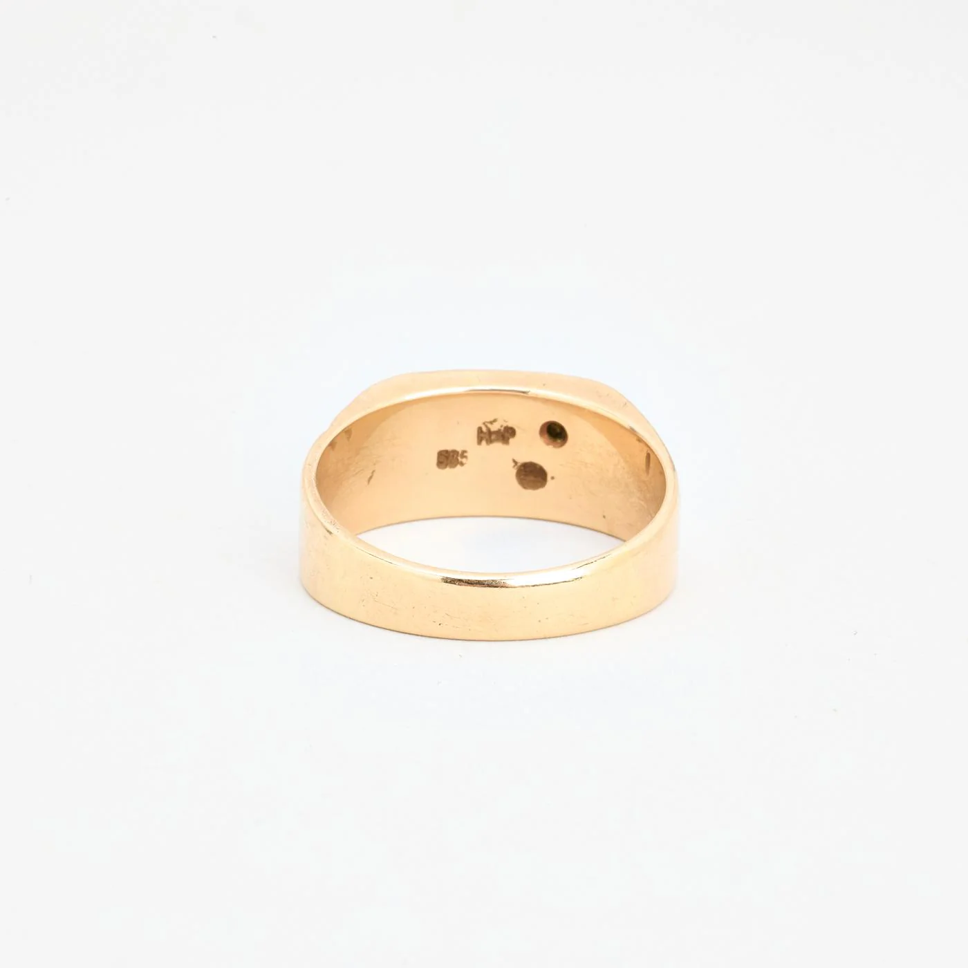 Mönstrad klackring med diamant (0.03 ct) i 14K guld strl. 22 / strl. 69 - Image 3