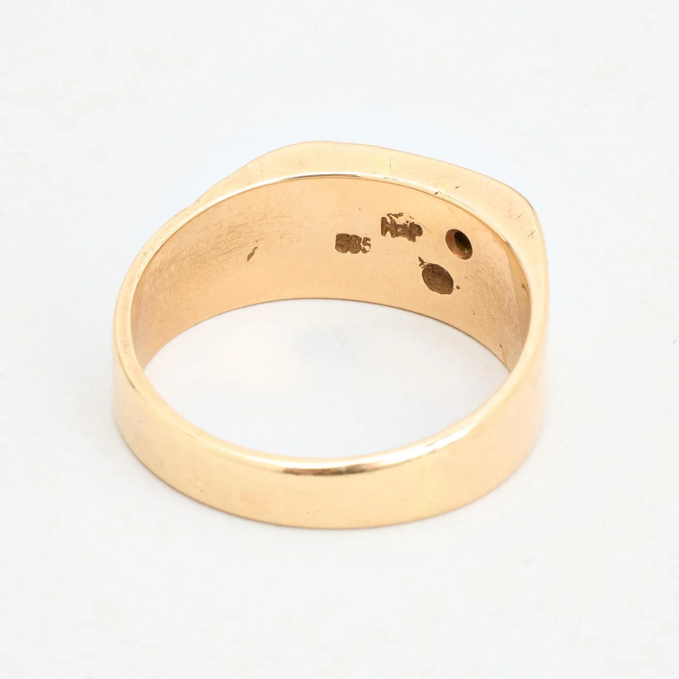 Mönstrad klackring med diamant (0.03 ct) i 14K guld strl. 22 / strl. 69 - Image 5