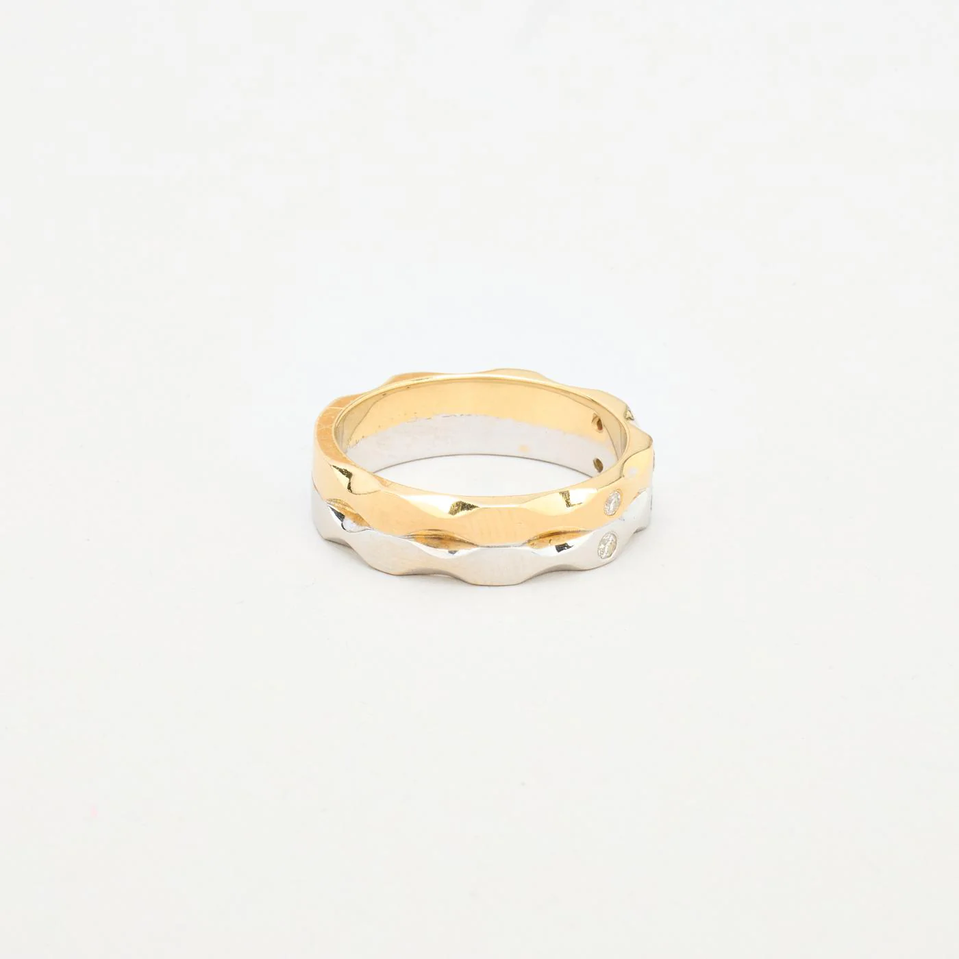 Band med diamant (0.19 ct) i 14K vitt guld strl. 20.4 / strl. 64 - Image 3