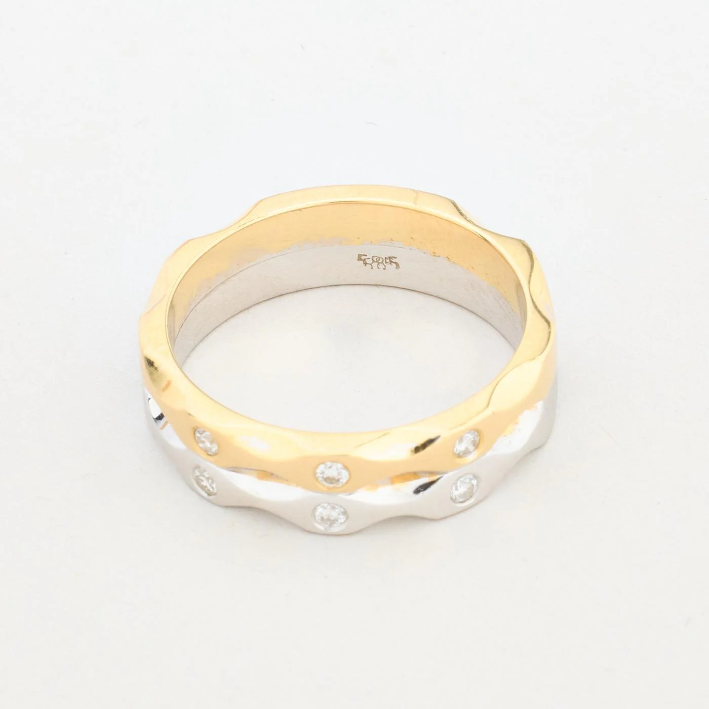 Band med diamant (0.19 ct) i 14K vitt guld strl. 20.4 / strl. 64 - Image 6