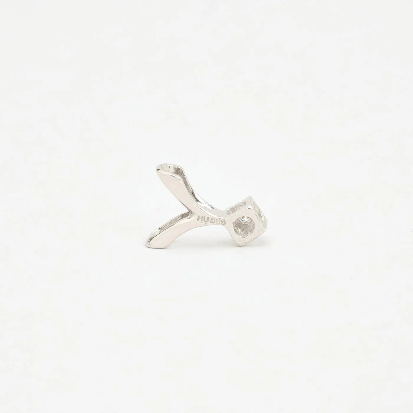 Solitärhänge med diamant (0.01 ct) i 14K guld, 1 cm, 0.36 g - Image 4
