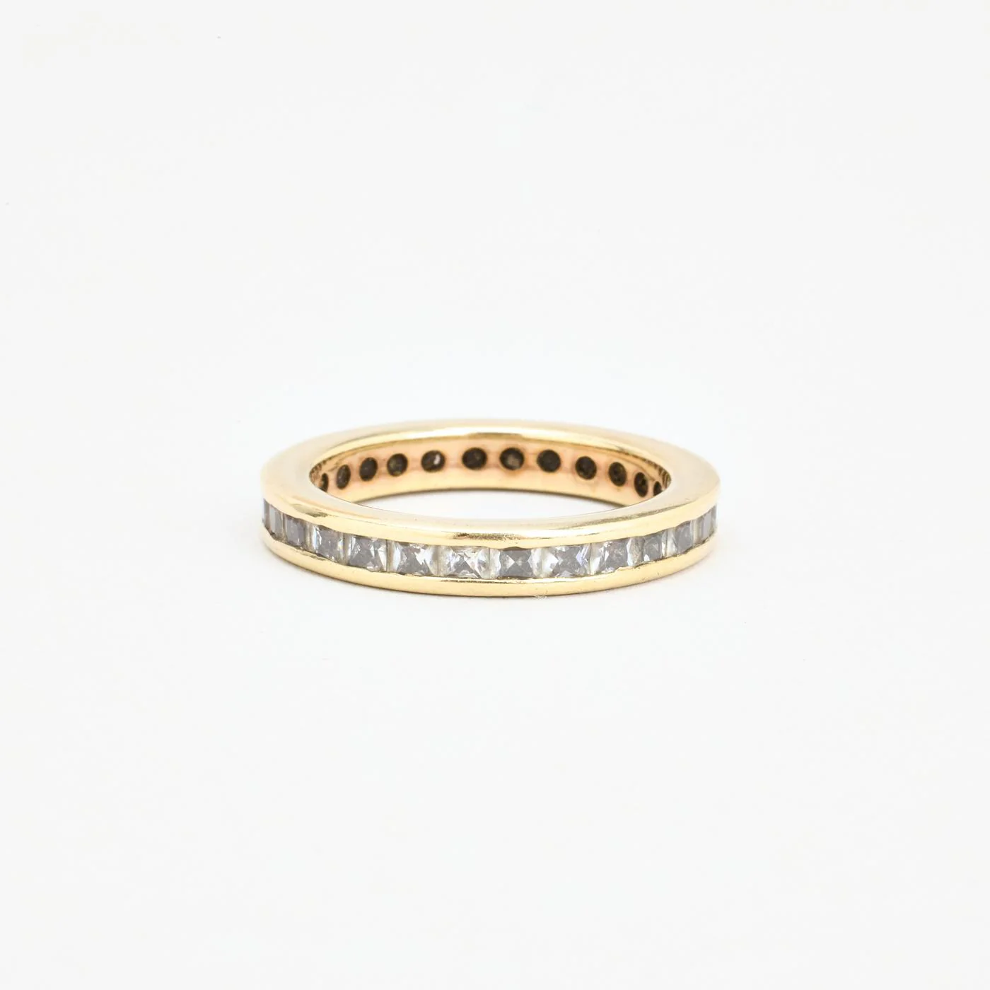 Alliansring i 14K guld med en zirkonia strl. 18.1 / strl. 57 - Image 3