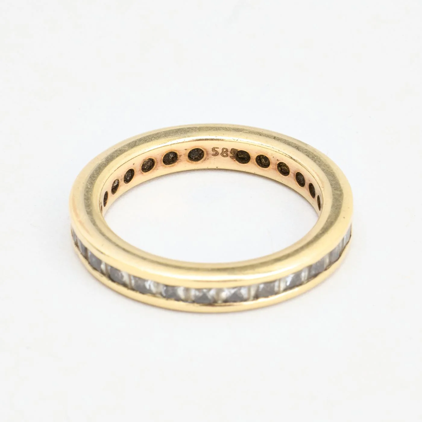 Alliansring i 14K guld med en zirkonia strl. 18.1 / strl. 57 - Image 6