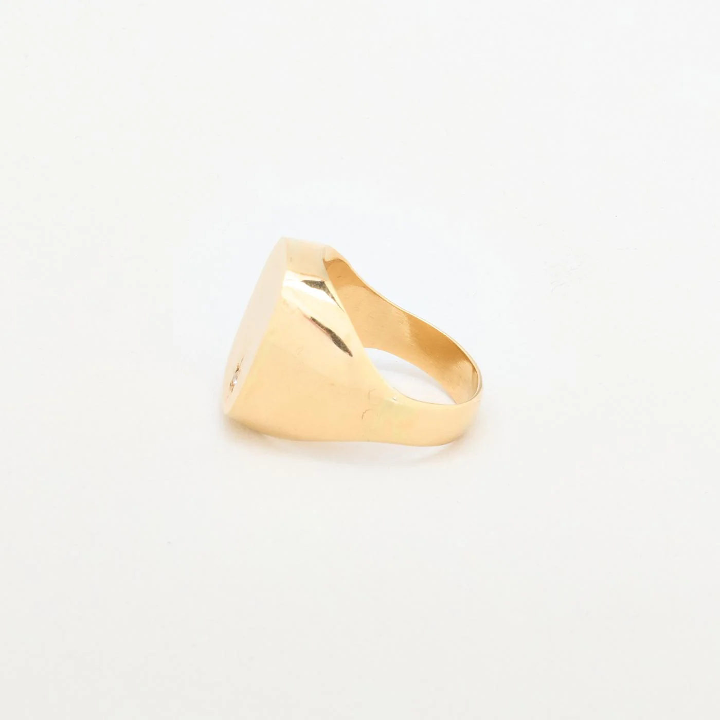 Matt klackring i 14K guld med en zirkonia strl. 19.7 / strl. 62 - Image 2