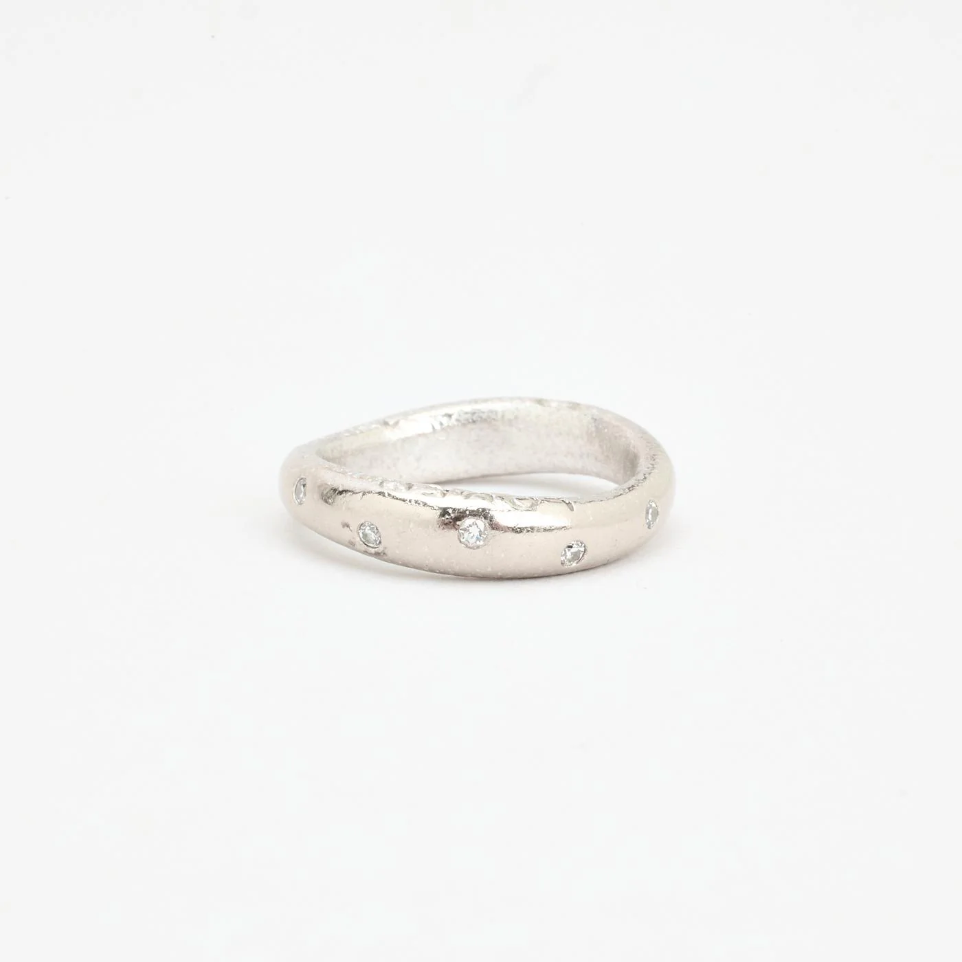 Ole Lynggaard Love 3 band med diamant (0.05 ct) i 18K vitt guld strl. 16.9 / strl. 53
