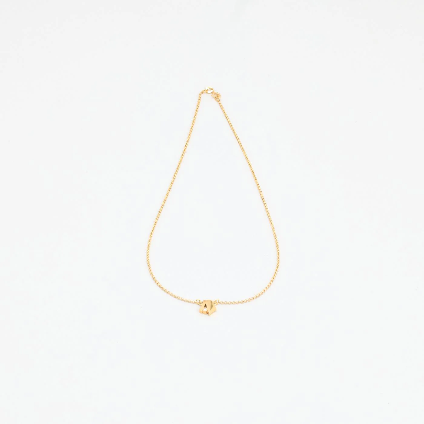 Geometrisk Ankarkedja Halsband med diamant (0.03 ct) i 18K guld, 42 cm, 3.8 g