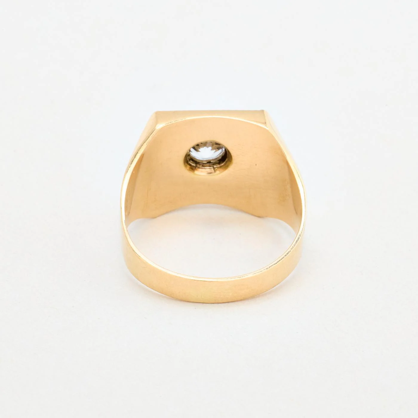 Mönstrad klackring i 14K guld med en zirkonia strl. 20.1 / strl. 63 - Image 4
