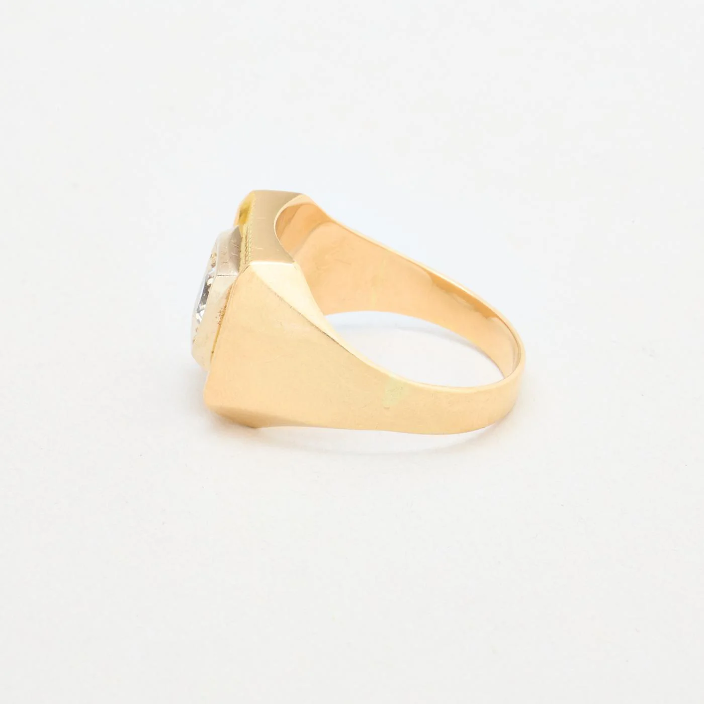 Mönstrad klackring i 14K guld med en zirkonia strl. 20.1 / strl. 63 - Image 5