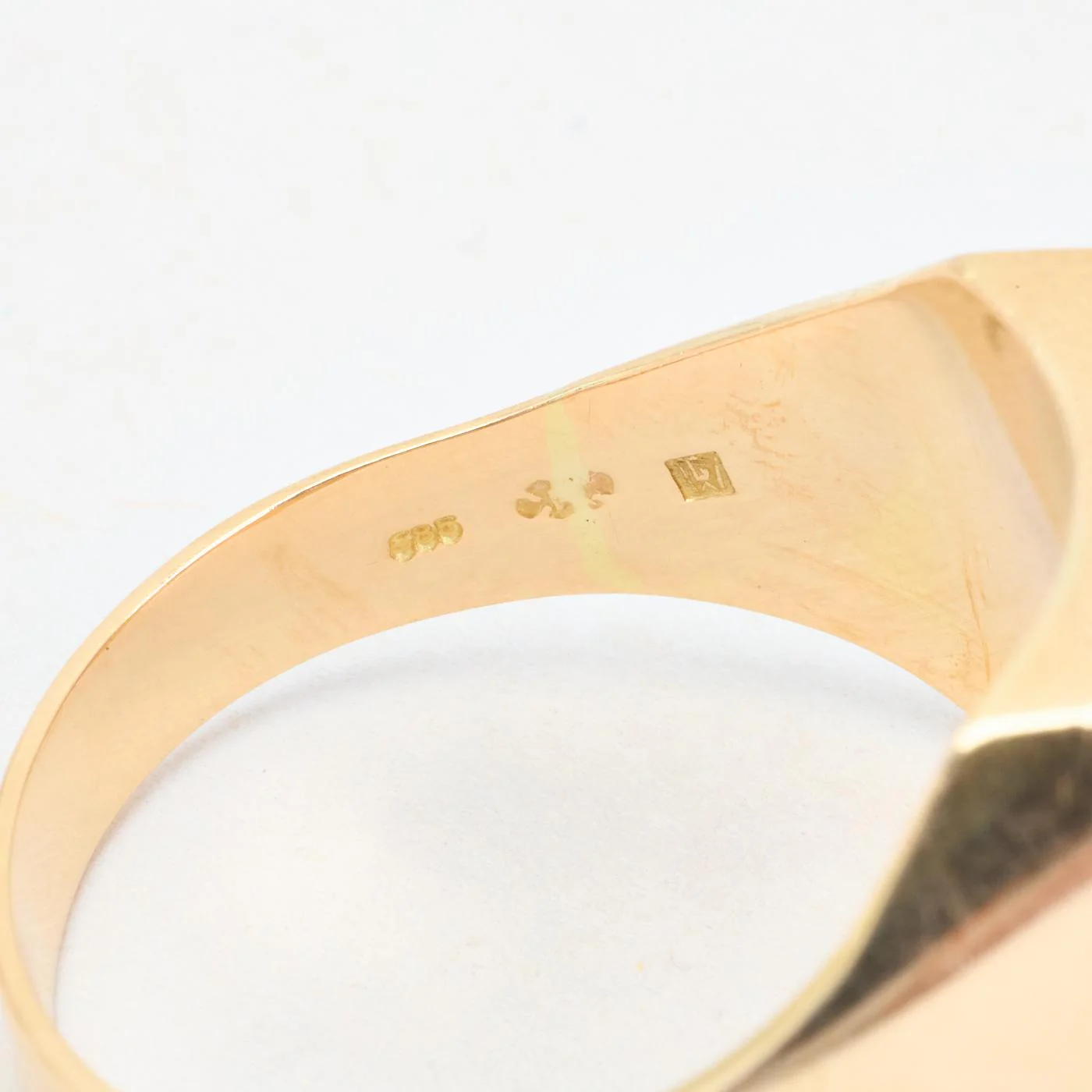 Mönstrad klackring i 14K guld med en zirkonia strl. 20.1 / strl. 63 - Image 6
