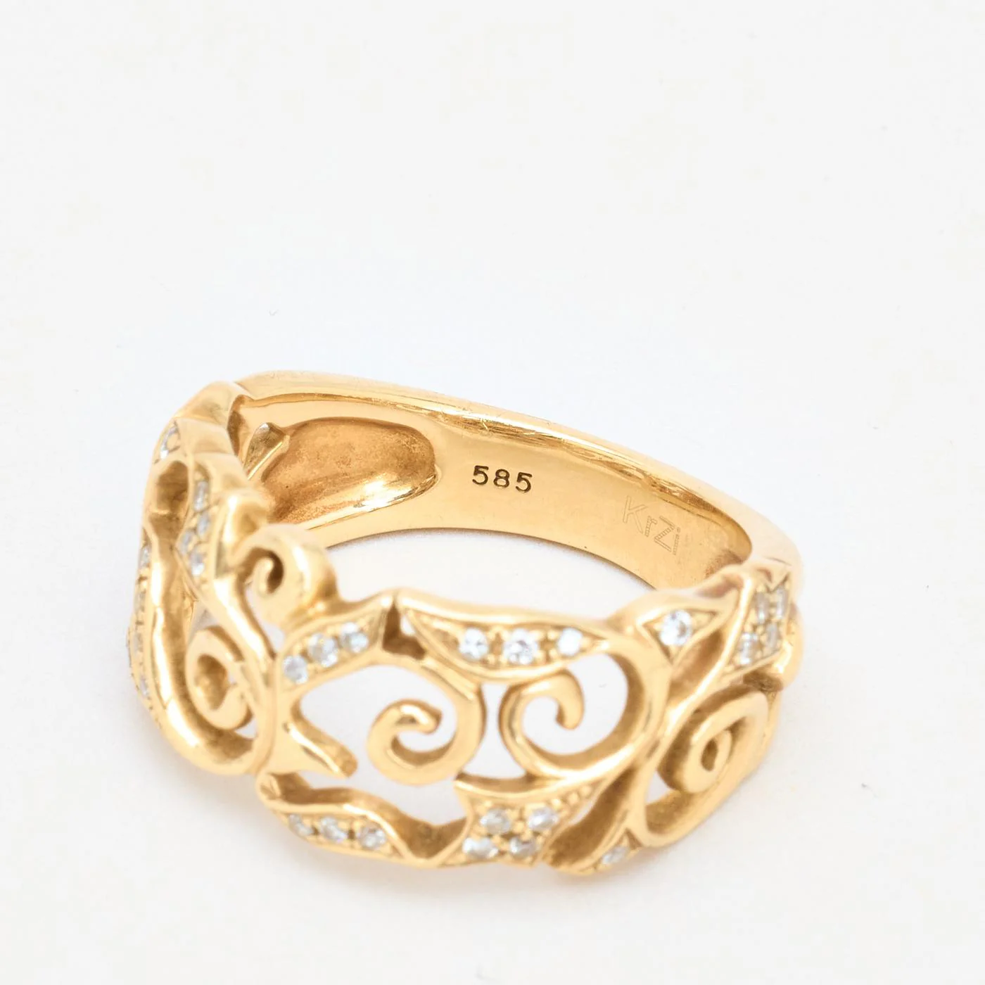 Spetsring med diamant (0.23 ct) i 14K guld strl. 16.9 / strl. 53 - Image 6