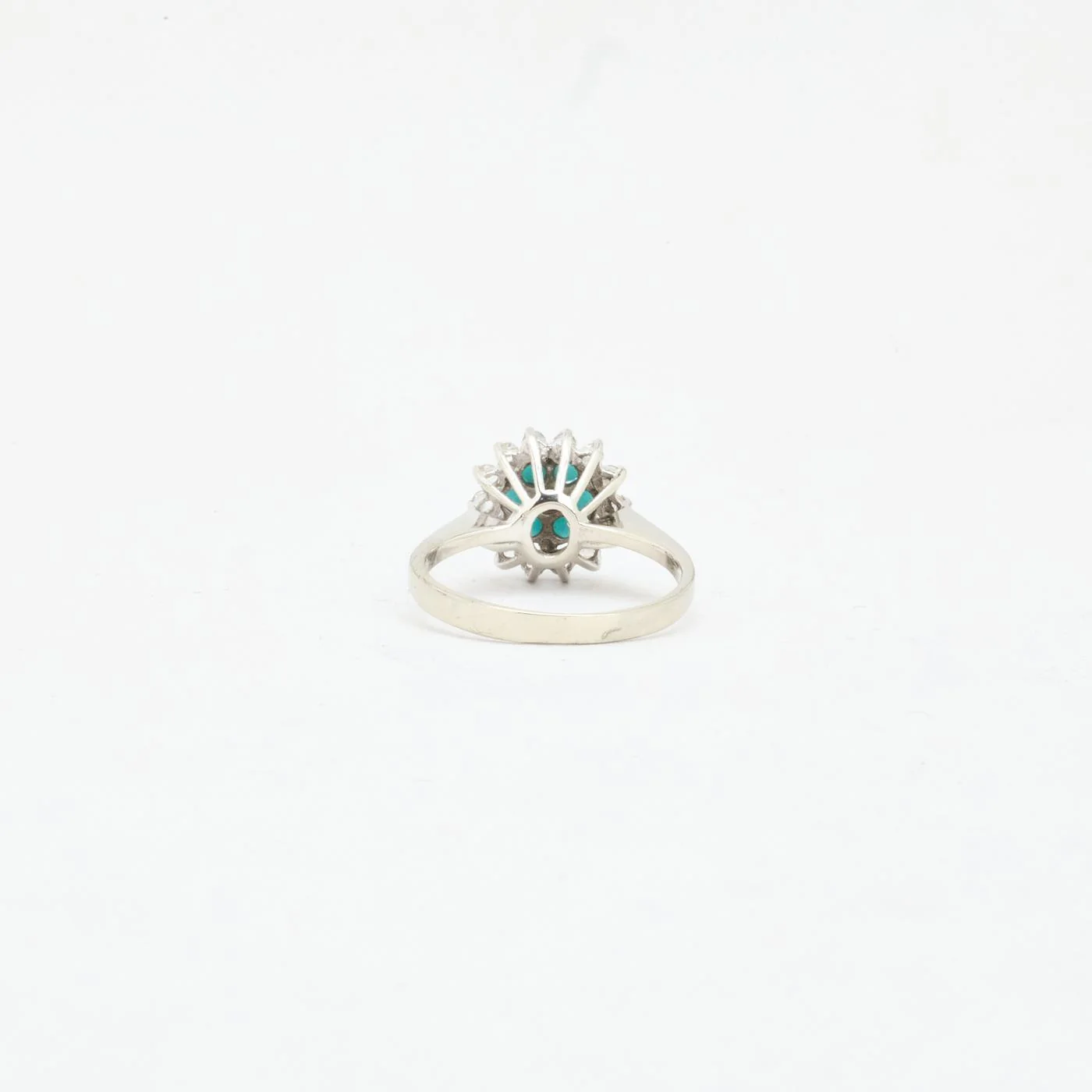 Haloring i 18K vitt guld med en turkos strl. 15.9 / strl. 50 - Image 4