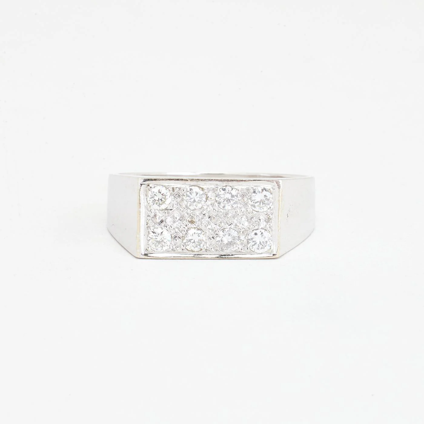 Pavéfattad klackring med diamant (0.35 ct) i 18K vitt guld strl. 19.7 / strl. 62