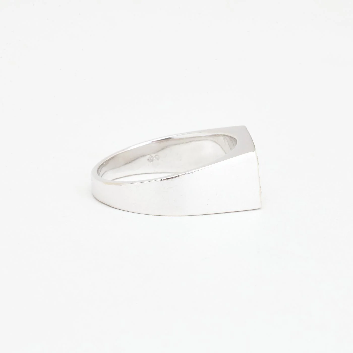 Pavéfattad klackring med diamant (0.35 ct) i 18K vitt guld strl. 19.7 / strl. 62 - Image 2