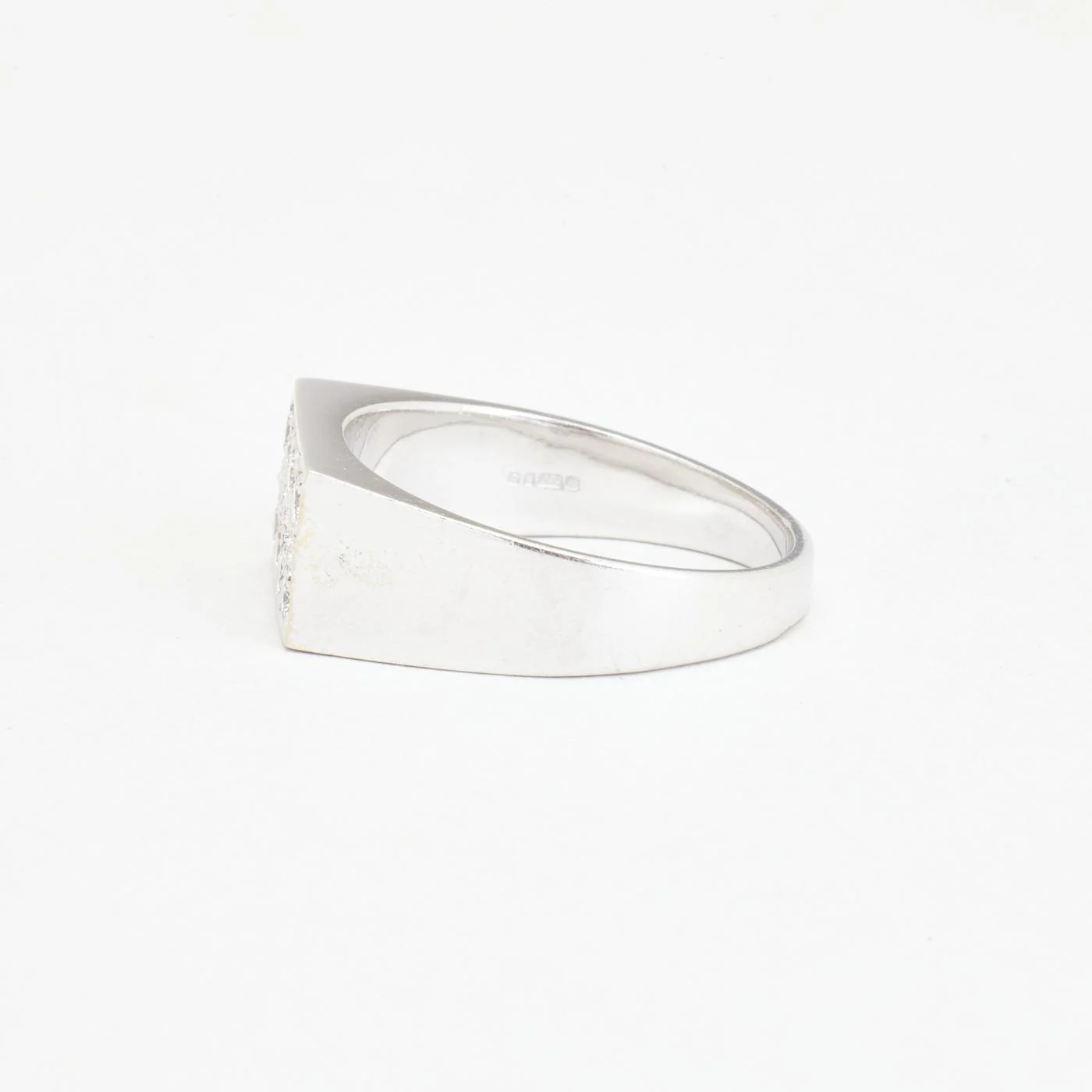 Pavéfattad klackring med diamant (0.35 ct) i 18K vitt guld strl. 19.7 / strl. 62 - Image 4