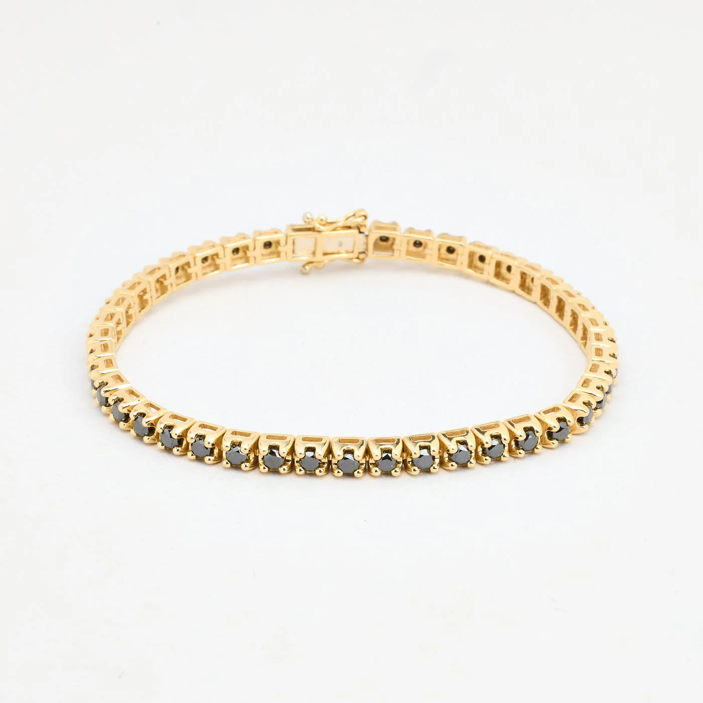 Stenkedja tennisarmband med diamant (3.64 ct) i 14K guld, 19 cm, 18 g - Image 2