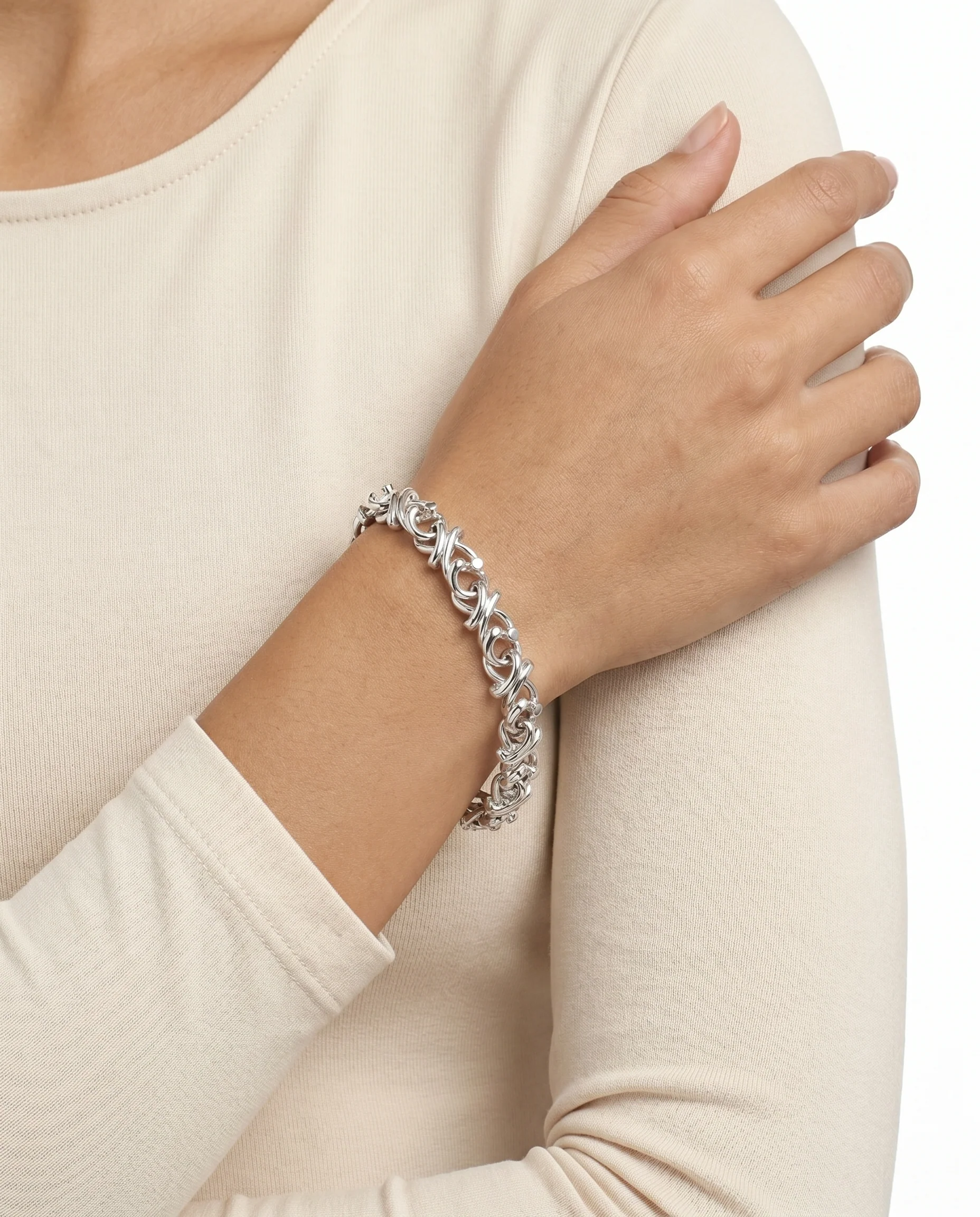 Georg Jensen Magic Armband i 18K vitt guld, 21 cm, 58.7 g