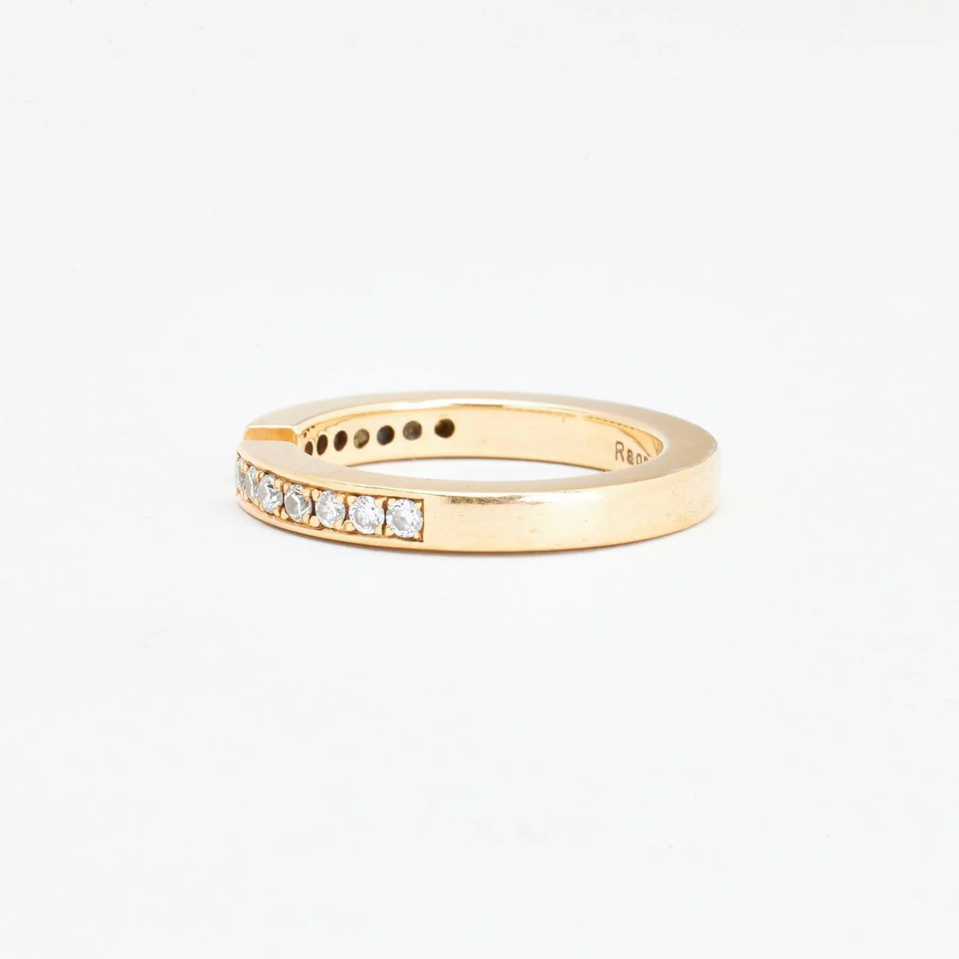 Alliansring med diamant (0.22 ct) i 14K guld strl. 16.6 / strl. 52 - Image 4