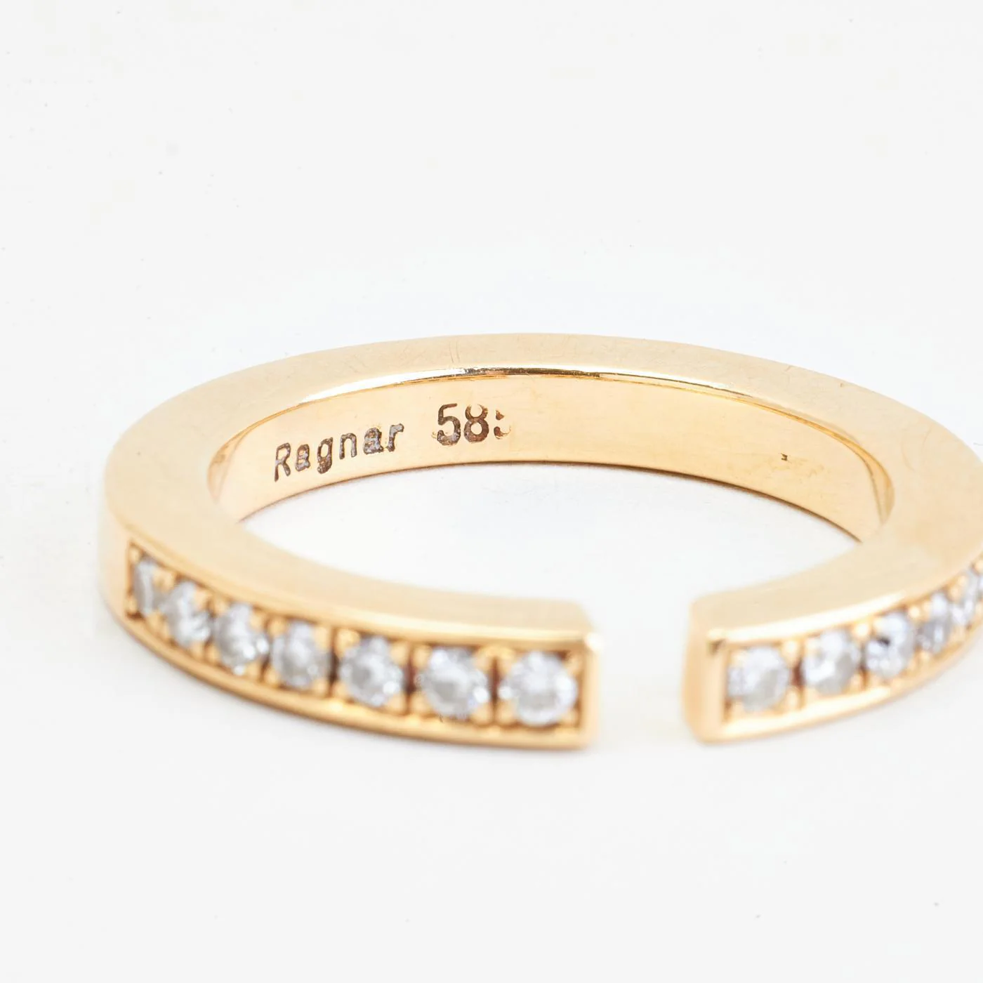 Alliansring med diamant (0.22 ct) i 14K guld strl. 16.6 / strl. 52 - Image 5