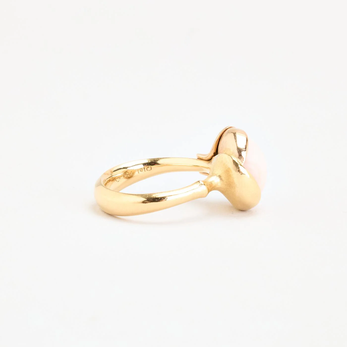 Ole Lynggaard Lotus statementring i 18K guld med en korall strl. 15.9 / strl. 50 - Image 3