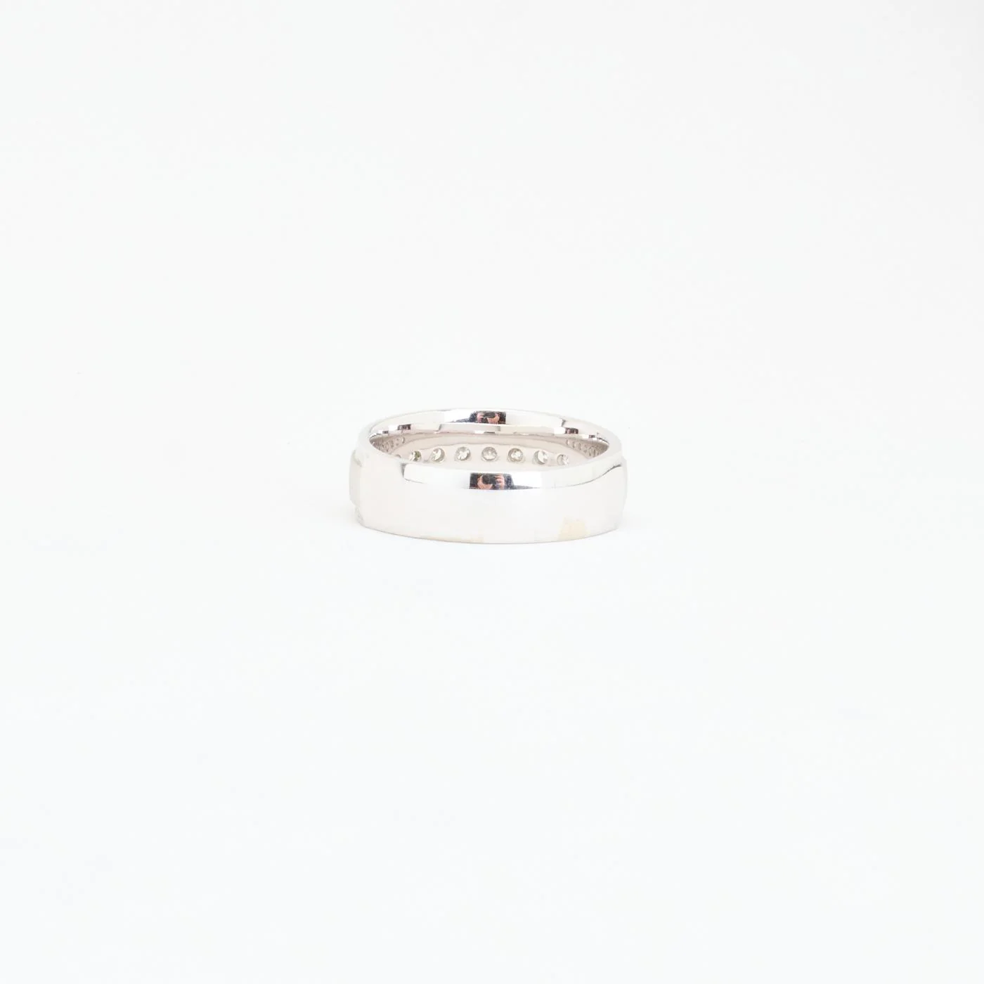 Matt vigselring med diamant (0.5 ct) i 14K vitt guld strl. 19.7 / strl. 62 - Image 3