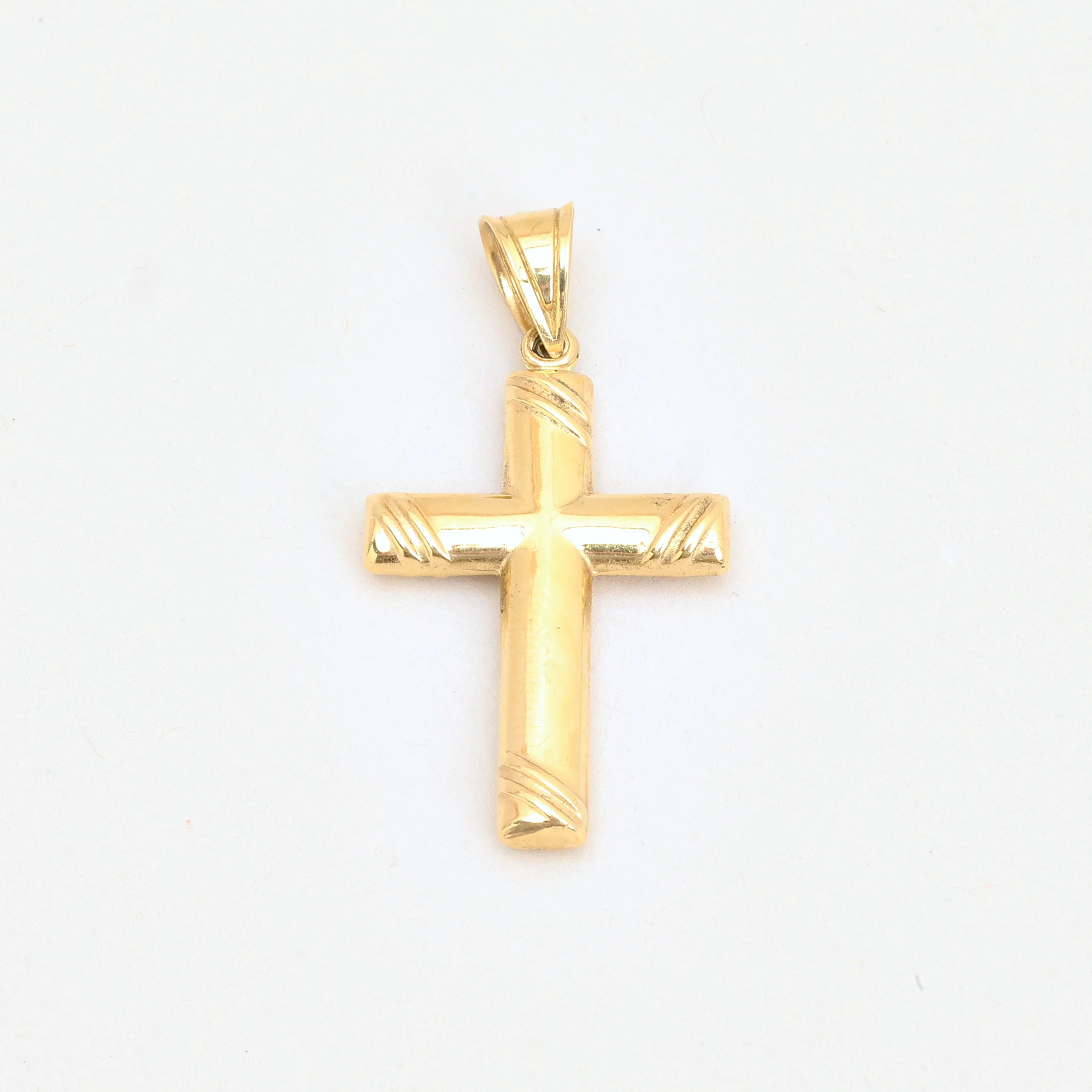 Mönstrad kors i 14K guld, 3.5 cm, 1 g