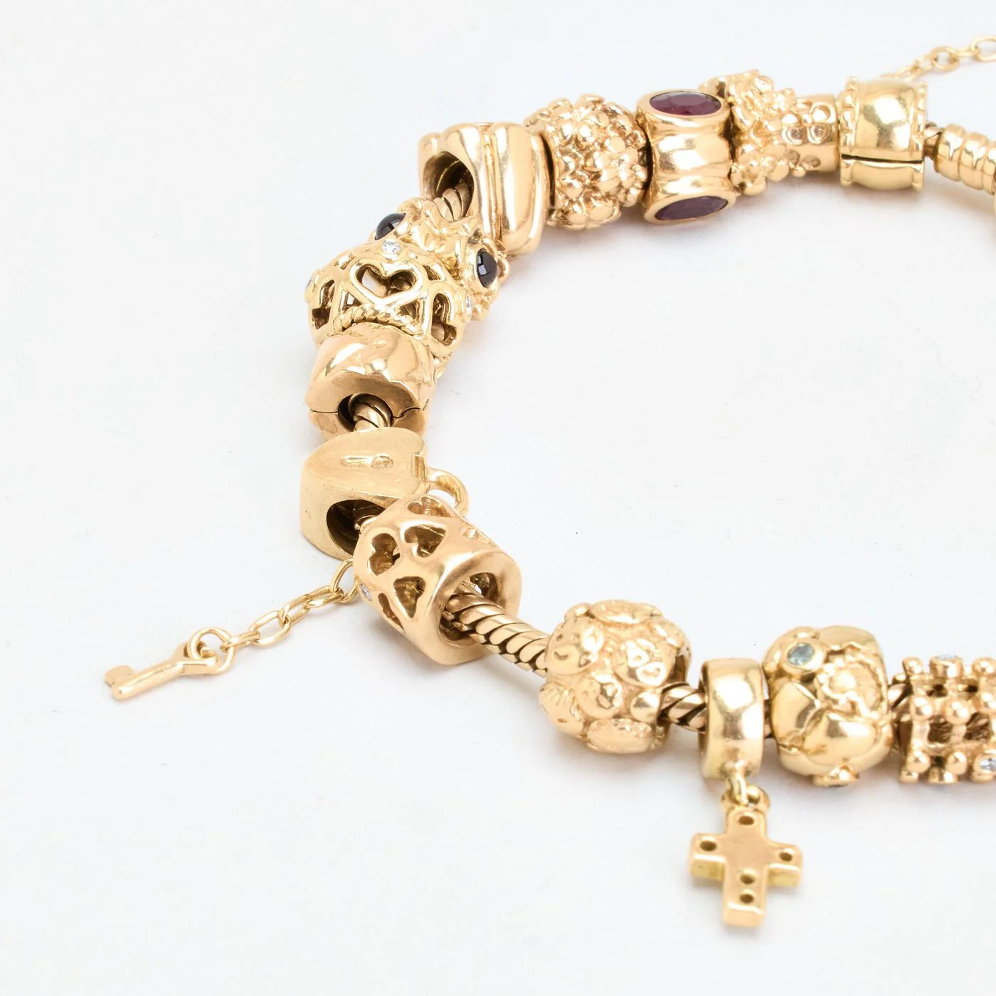 Pandora Moments Ormkedja berlockarmband med diamant (0.32 ct) i 14K guld, 20 cm, 75.8 g - Image 3