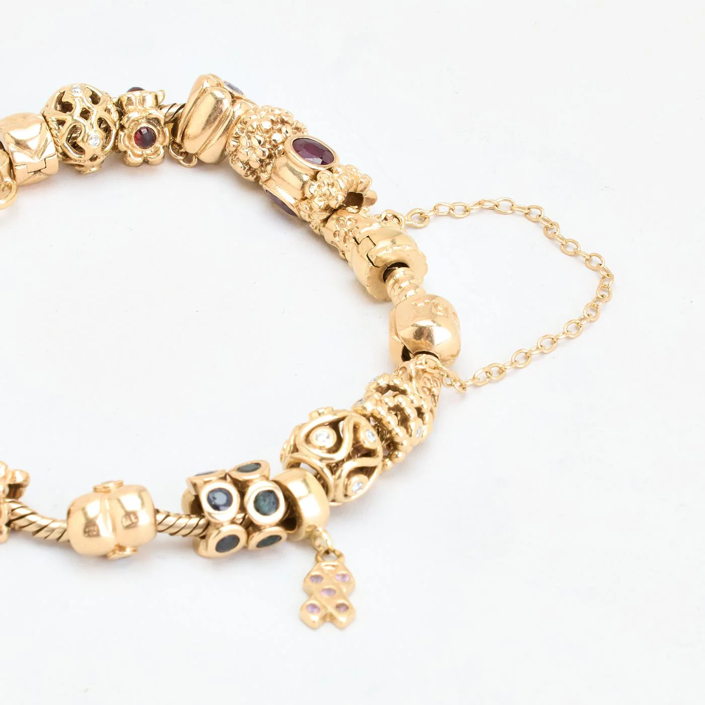 Pandora Moments Ormkedja berlockarmband med diamant (0.32 ct) i 14K guld, 20 cm, 75.8 g - Image 4