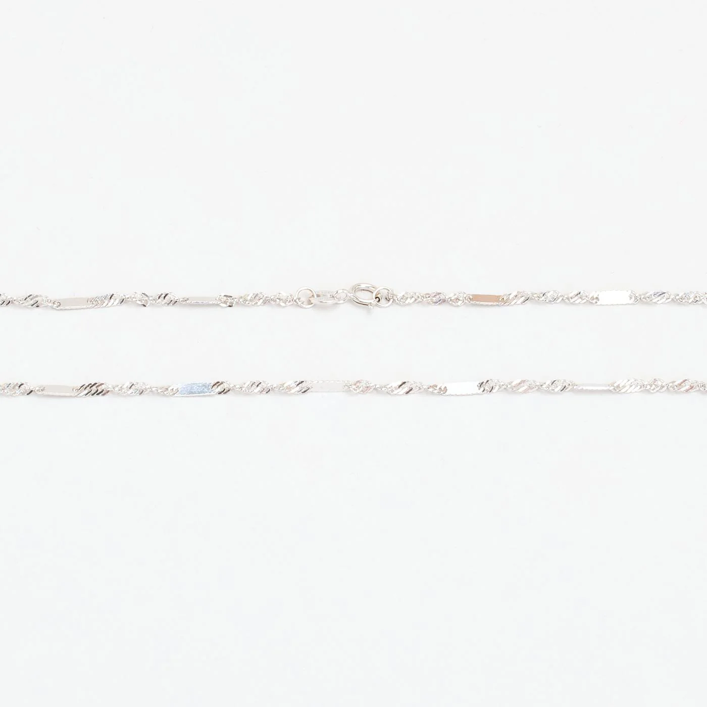 Singaporekedja Halsband i 18K vitt guld, 50.5 cm, 3.2 g - Image 4