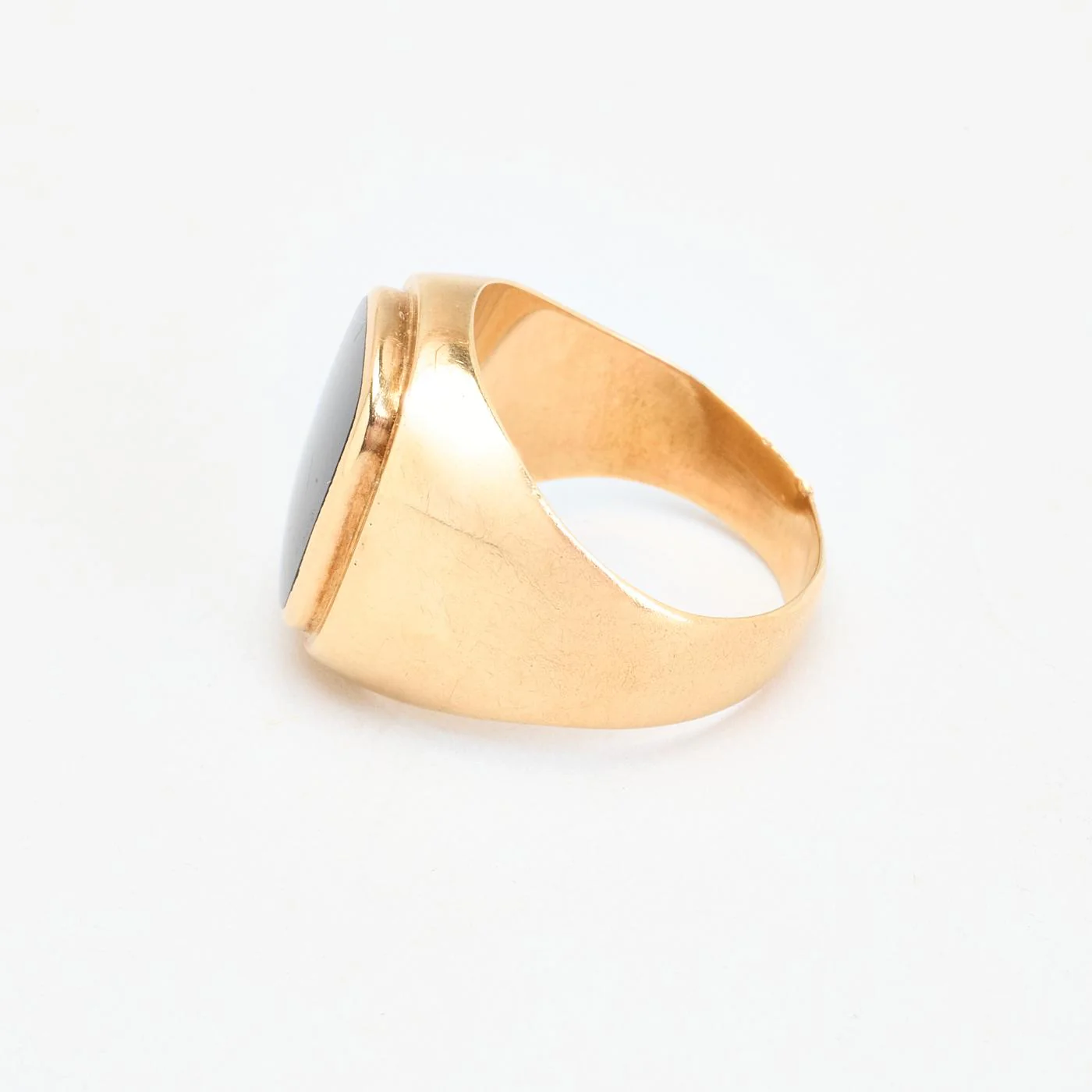 Klackring i 14K guld med en onyx strl. 19.1 / strl. 60 - Image 4