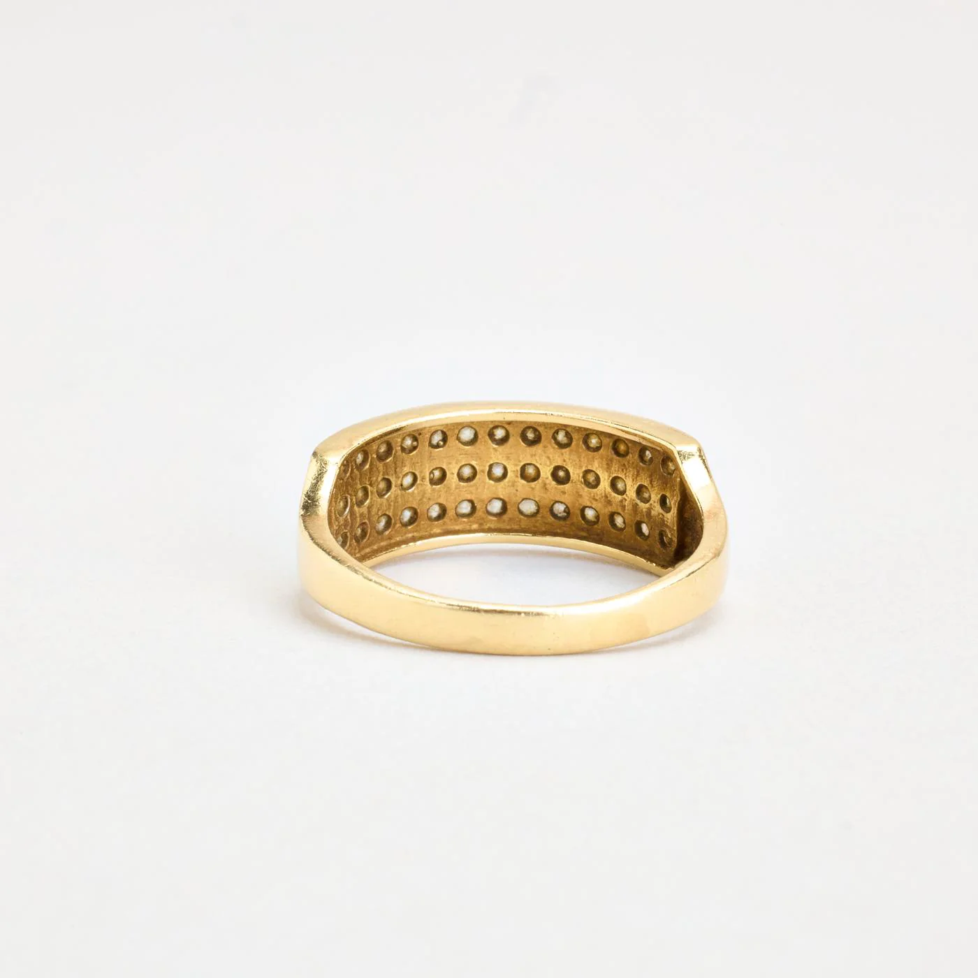 Geometrisk pavéring i 14K guld med en zirkonia strl. 16.9 / strl. 53 - Image 3