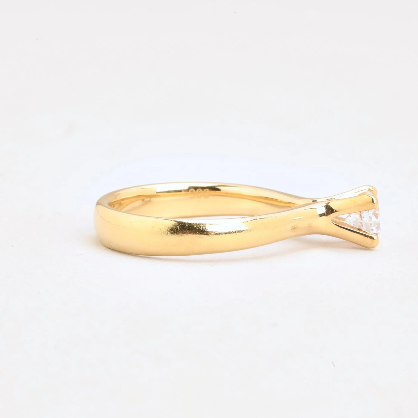 Solitärring i 14K guld med en zirkonia strl. 17.5 / strl. 55 - Image 3