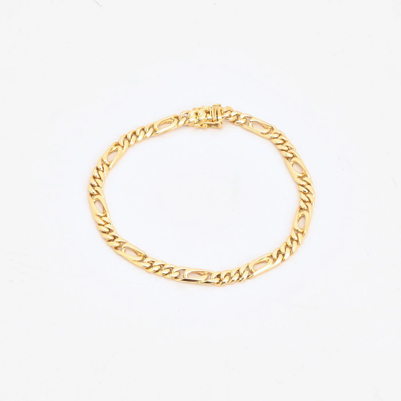 Figaro Armband i 14K guld, 19 cm, 13.4 g