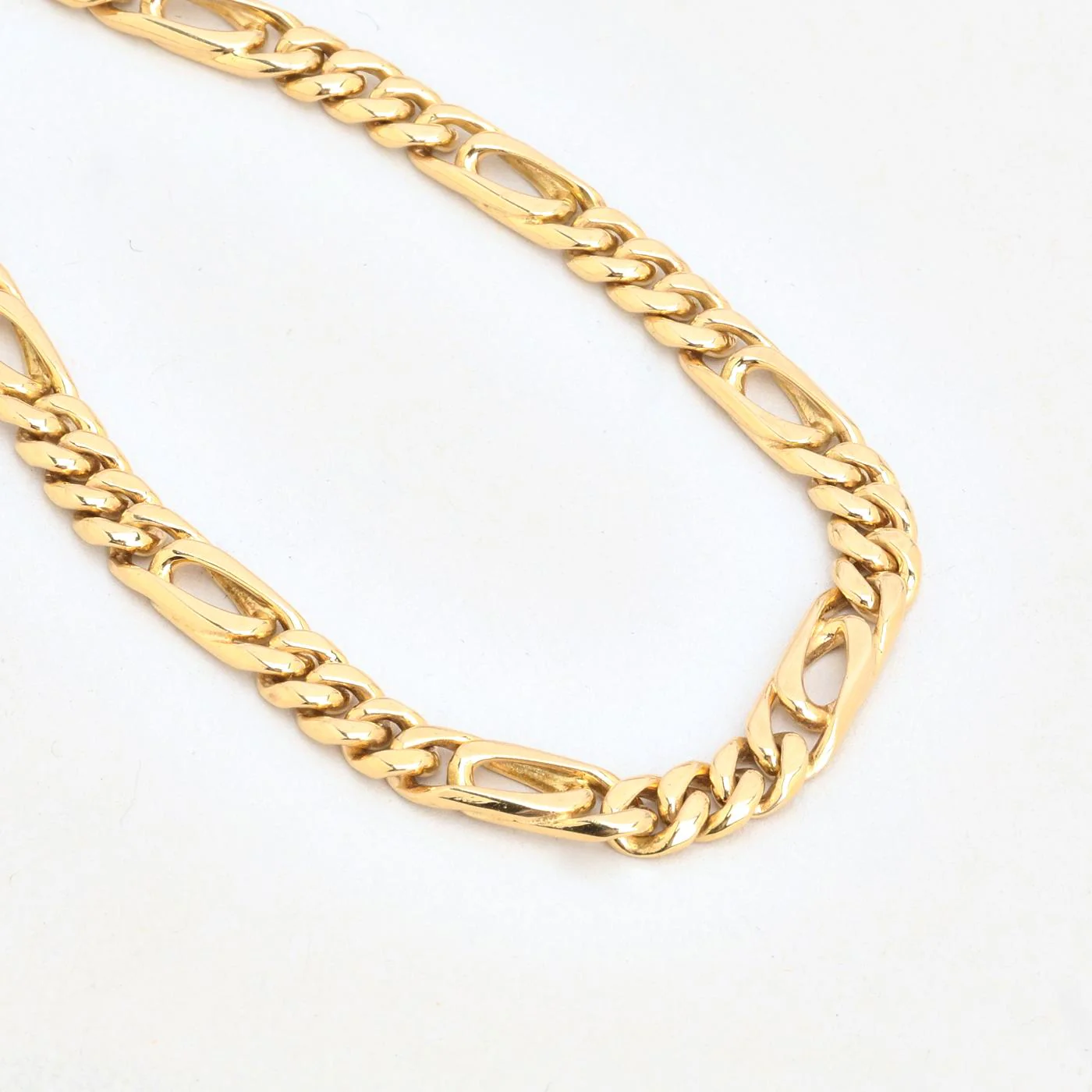 Figaro Armband i 14K guld, 19 cm, 13.4 g - Image 2