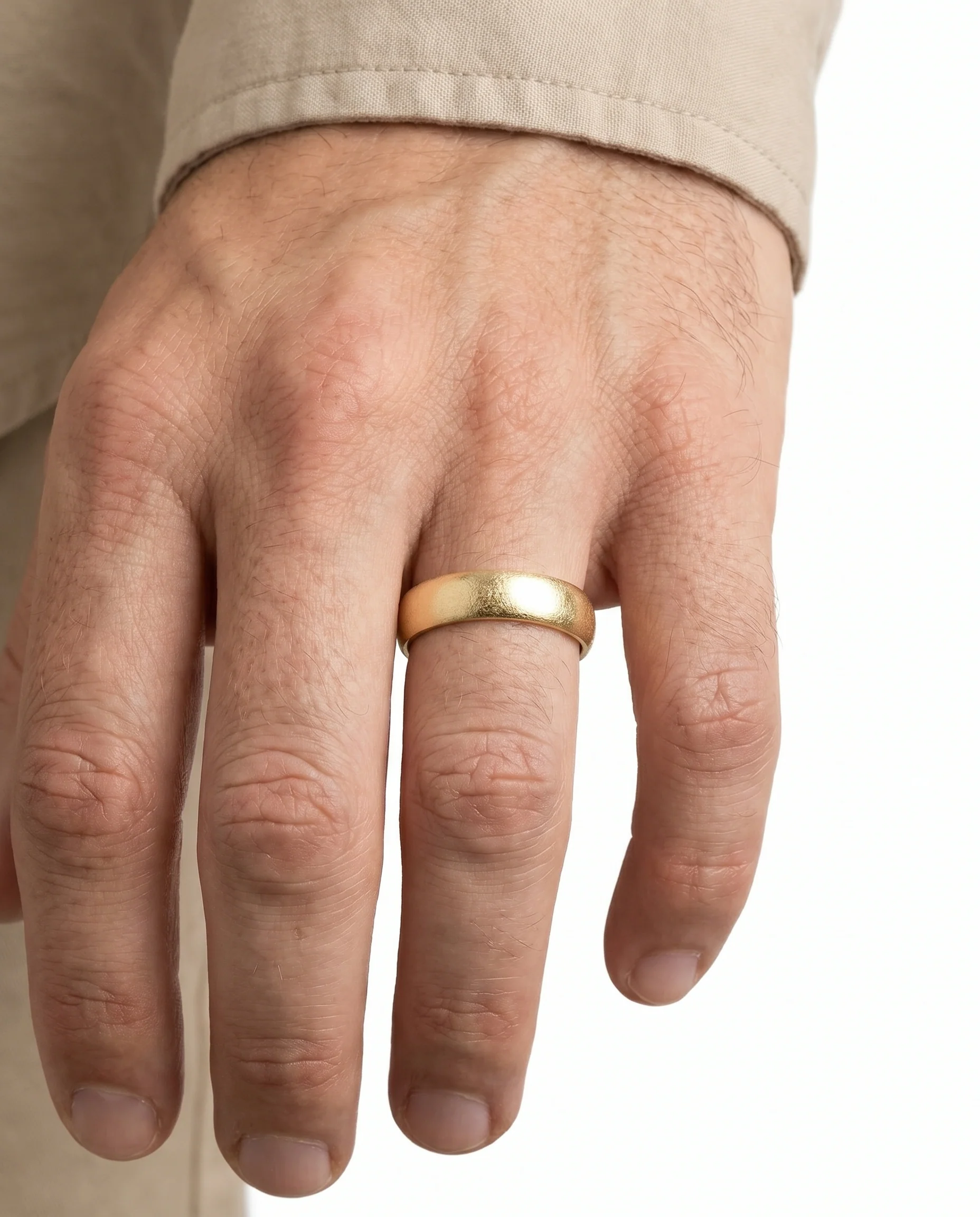 Matt vigselring i 14K guld strl. 21.3 / strl. 67 - Image 2