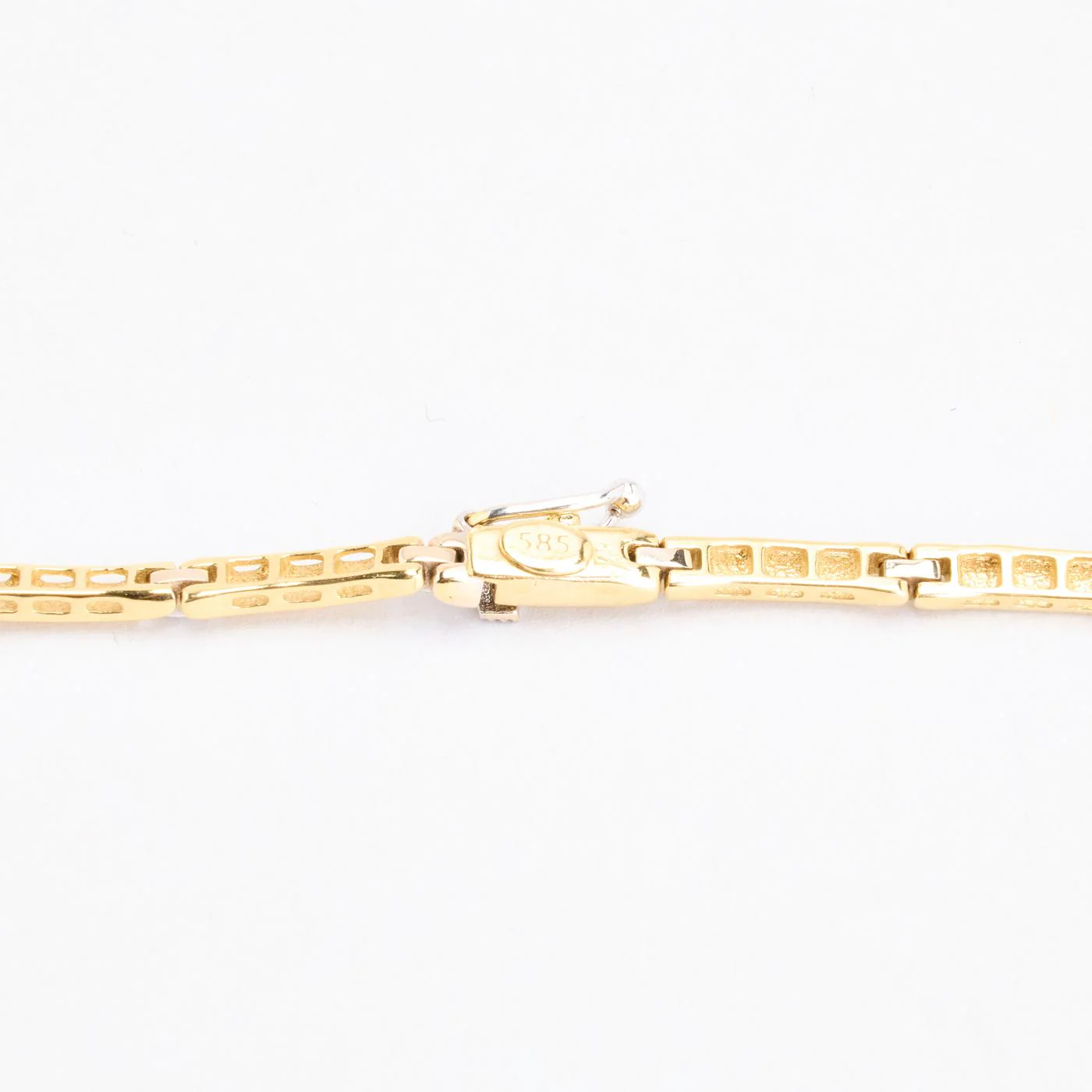 Marinerlänk collier med diamant (0.21 ct) i 14K guld, 47.5 cm, 21.6 g - Image 4