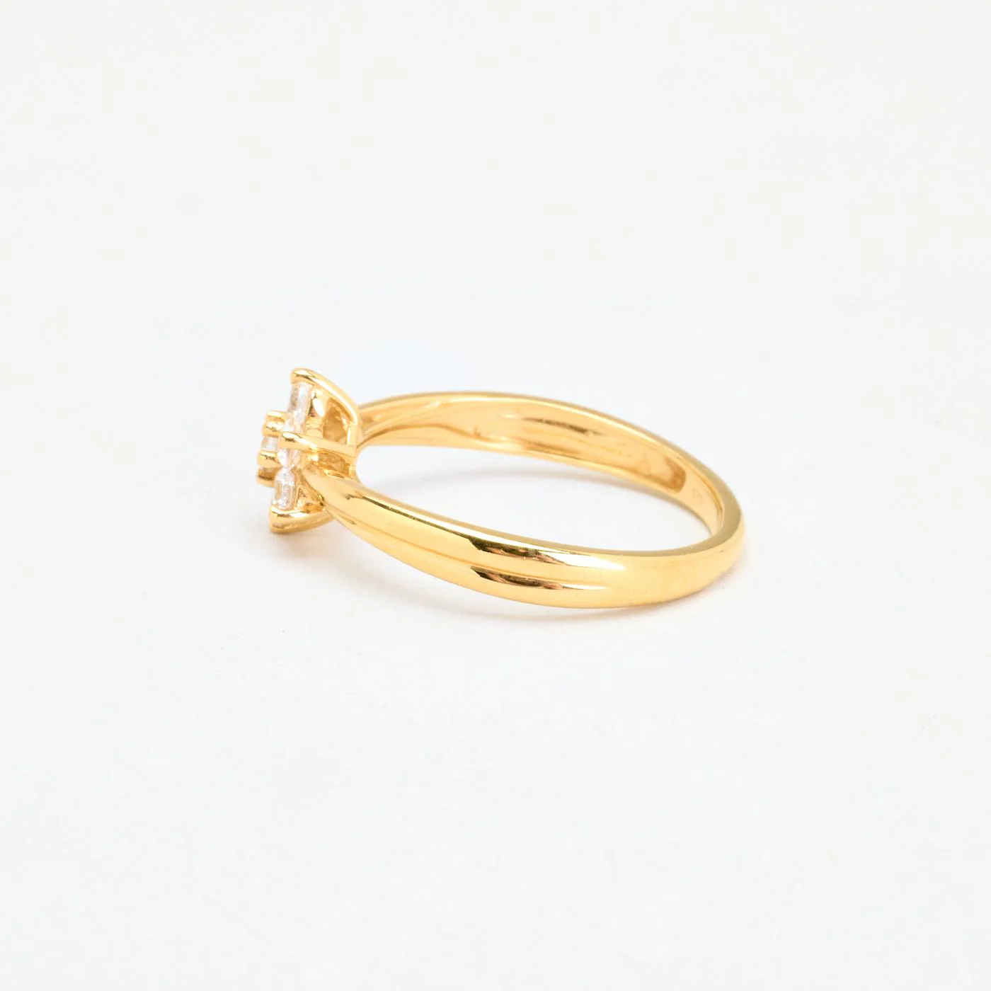Blomsterring i 9K guld med en zirkonia strl. 16.9 / strl. 53 - Image 5