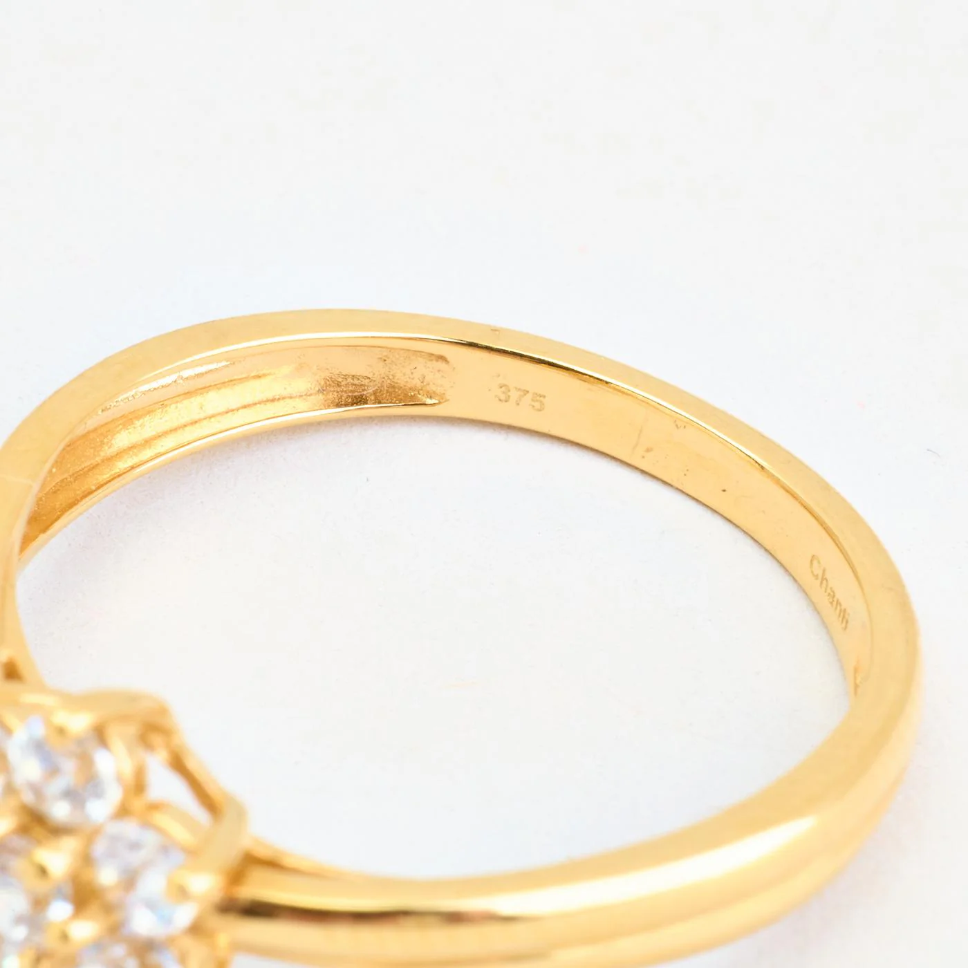 Blomsterring i 9K guld med en zirkonia strl. 16.9 / strl. 53 - Image 6