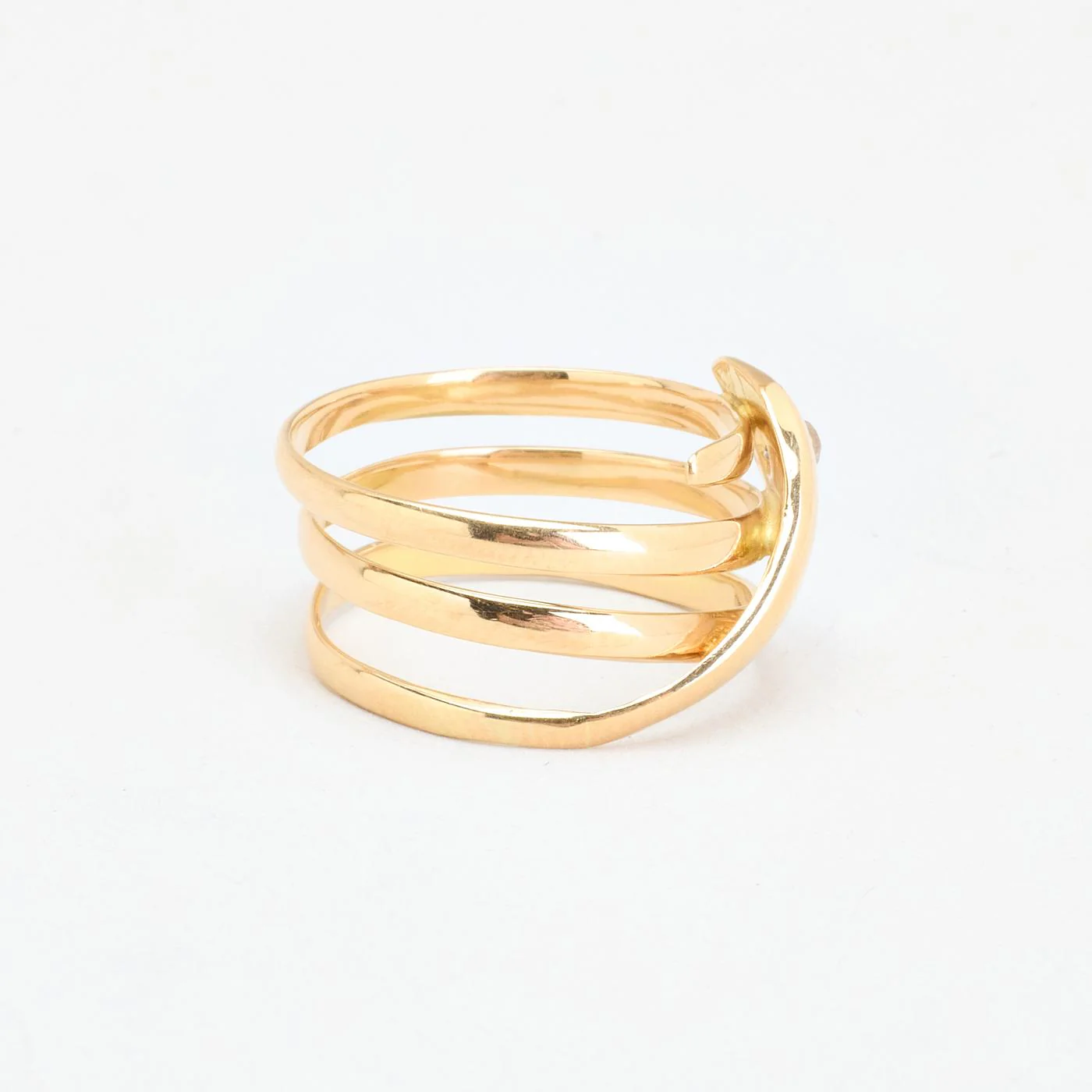 Ormring med diamant (0.03 ct) i 14K guld strl. 16.2 / strl. 51 - Image 3