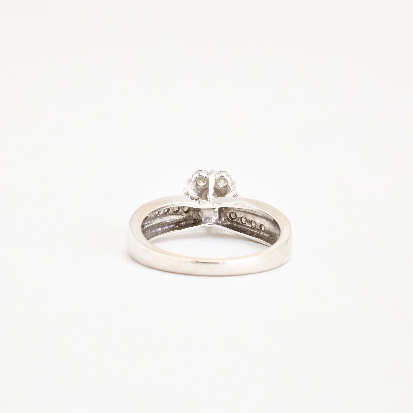 Illusion ring med diamant (0.5 ct) i 14K vitt guld strl. 17.2 / strl. 54 - Image 4