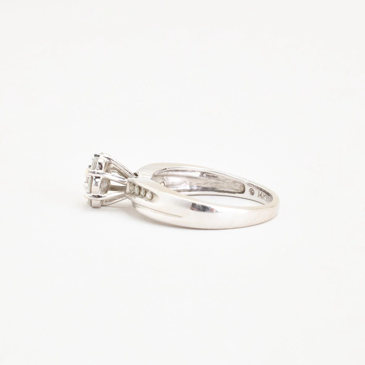 Illusion ring med diamant (0.5 ct) i 14K vitt guld strl. 17.2 / strl. 54 - Image 5