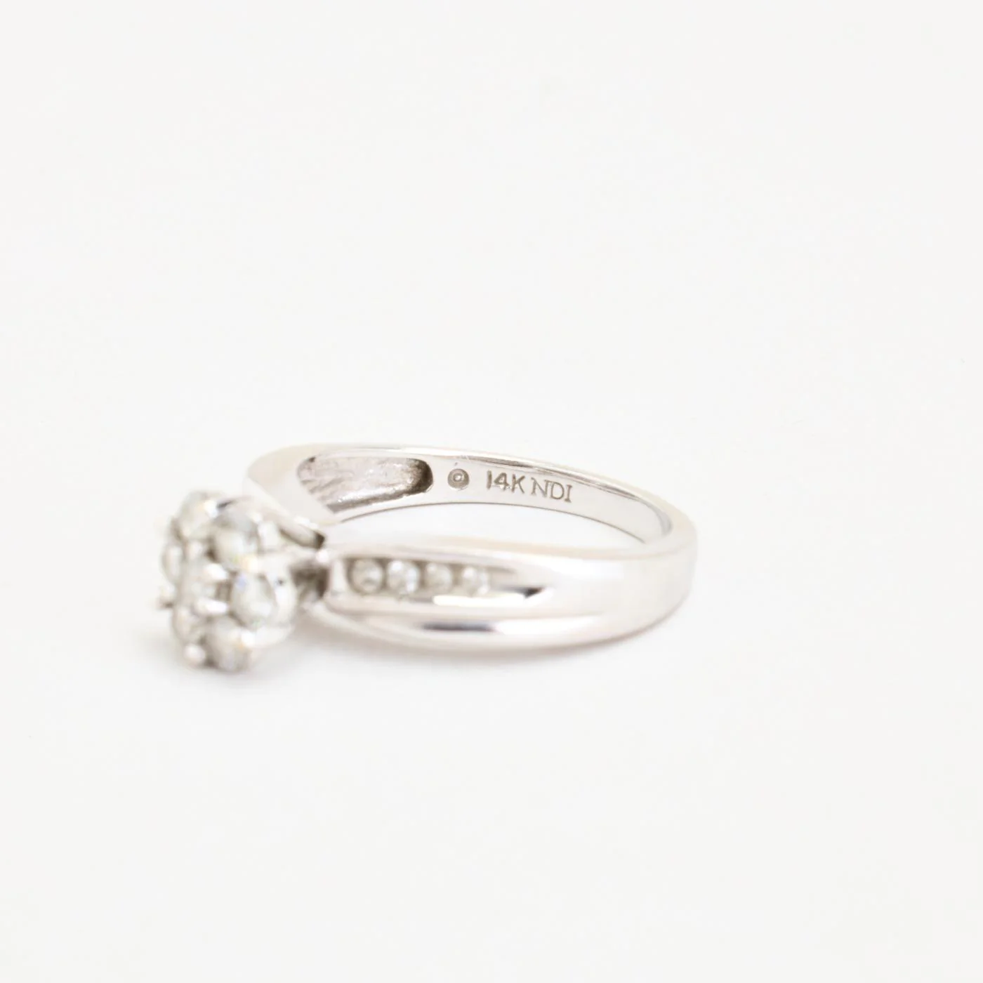 Illusion ring med diamant (0.5 ct) i 14K vitt guld strl. 17.2 / strl. 54 - Image 6