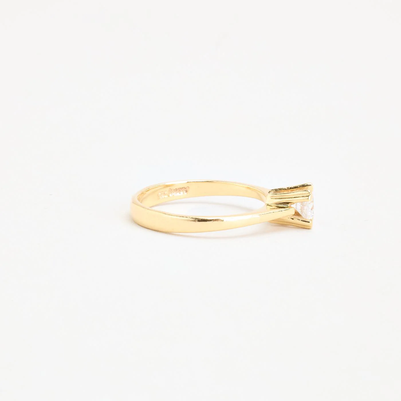 Klassisk solitärring i 14K guld med en zirkonia strl. 15.9 / strl. 50 - Image 3