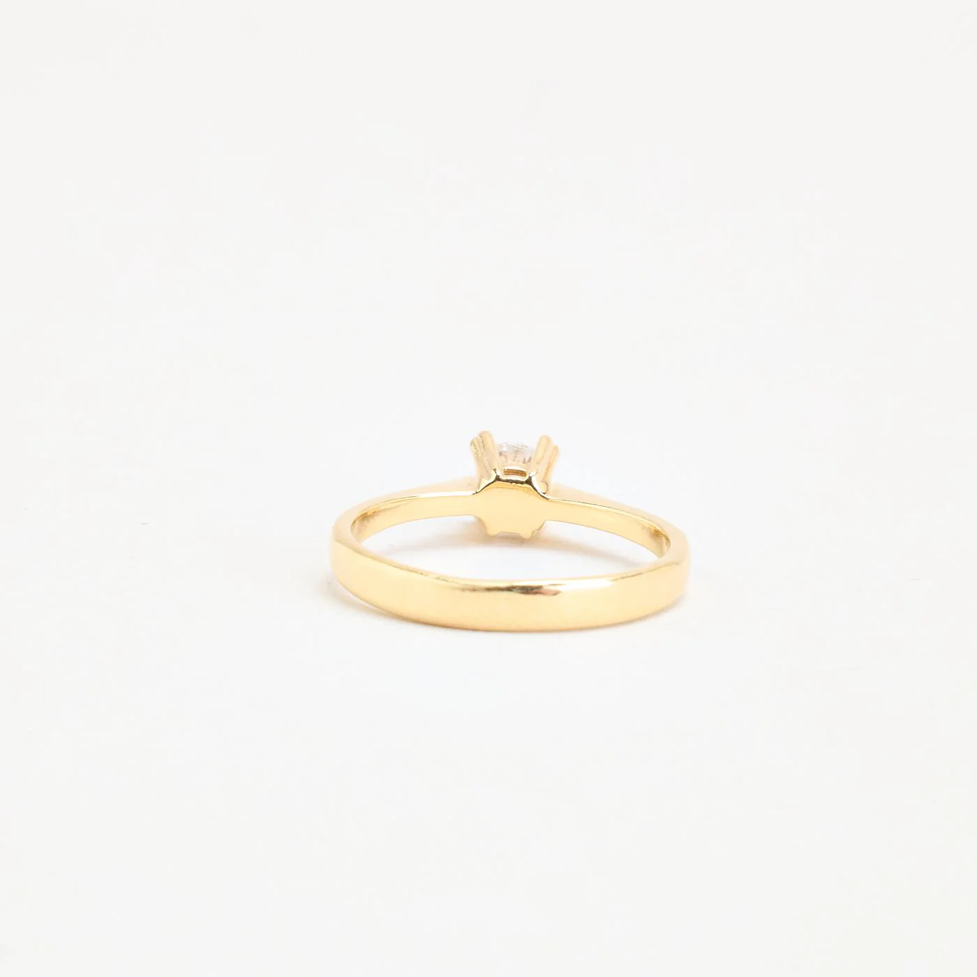 Klassisk solitärring i 14K guld med en zirkonia strl. 15.9 / strl. 50 - Image 4