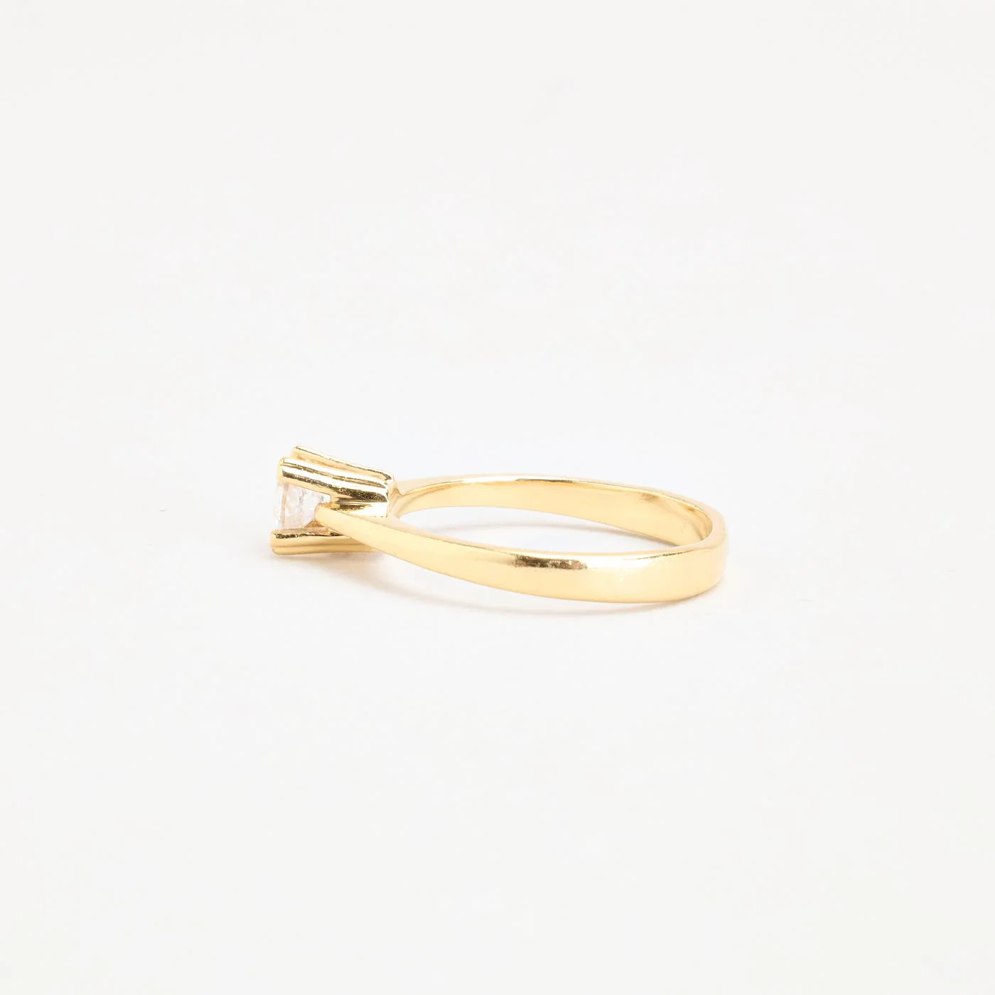 Klassisk solitärring i 14K guld med en zirkonia strl. 15.9 / strl. 50 - Image 5
