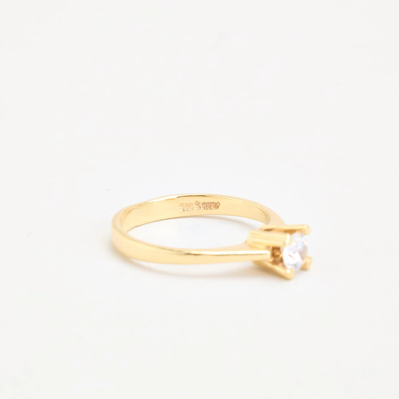 Klassisk solitärring i 14K guld med en zirkonia strl. 15.9 / strl. 50 - Image 6