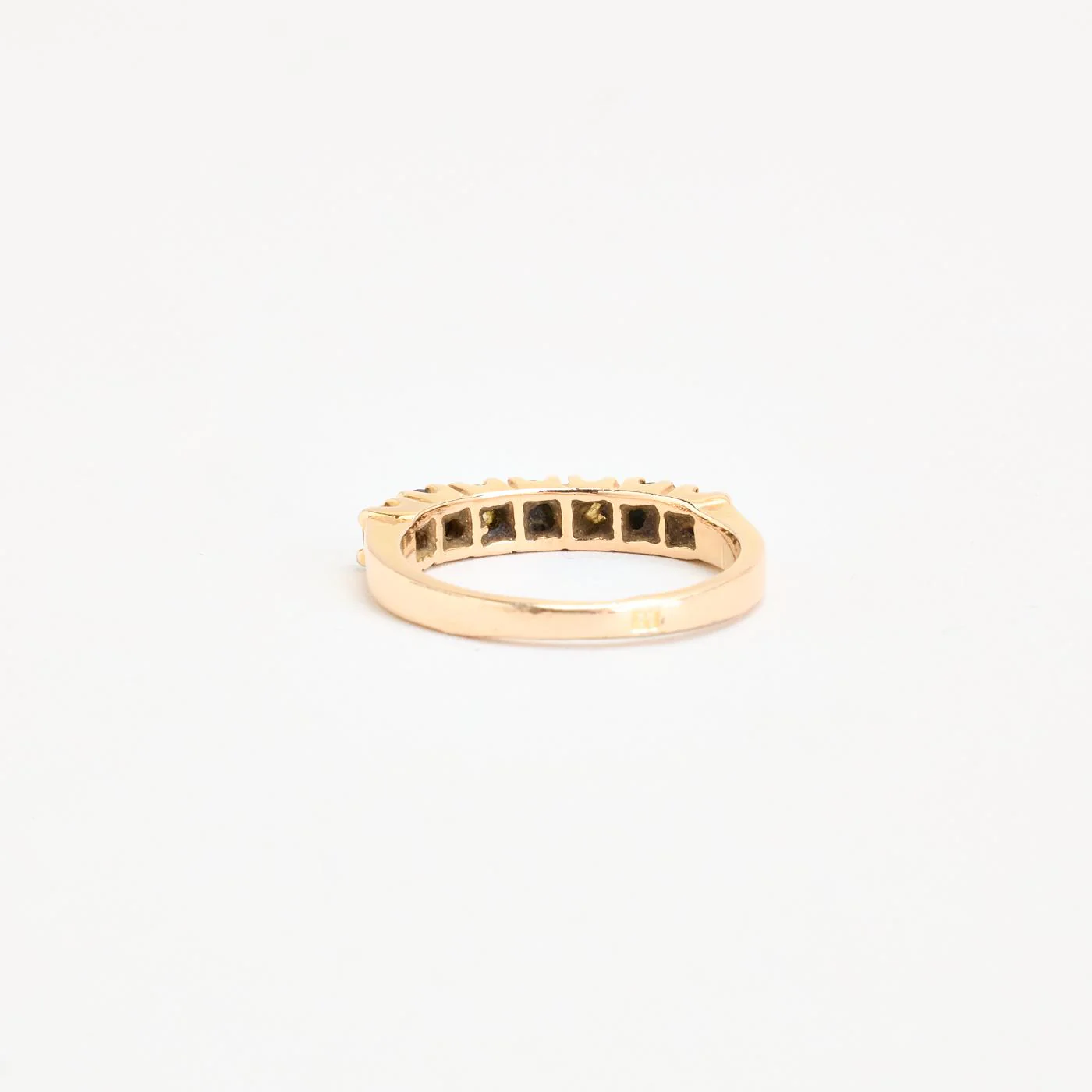Alliansring i 8K guld med en safir och zirkonia strl. 15.9 / strl. 50 - Image 4