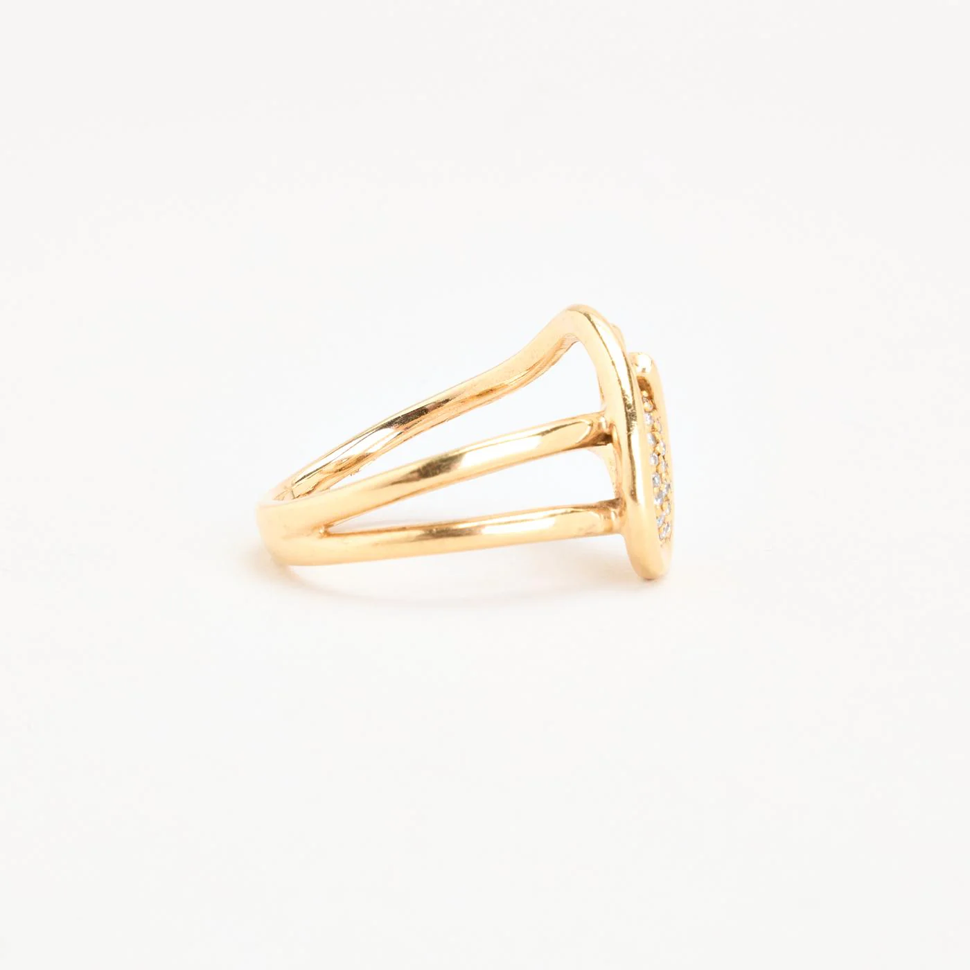 Droppformad pavéring med diamant (0.14 ct) i 14K guld strl. 17.5 / strl. 55 - Image 2