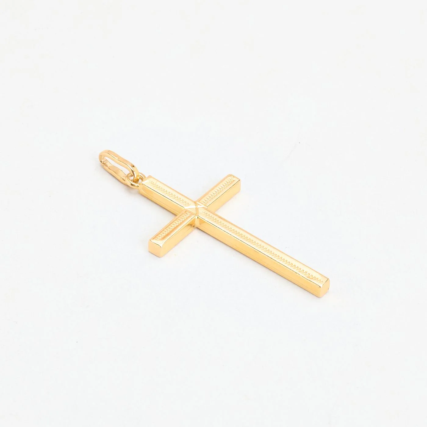 Mönstrad kors i 18K guld, 4 cm, 1.8 g - Image 4