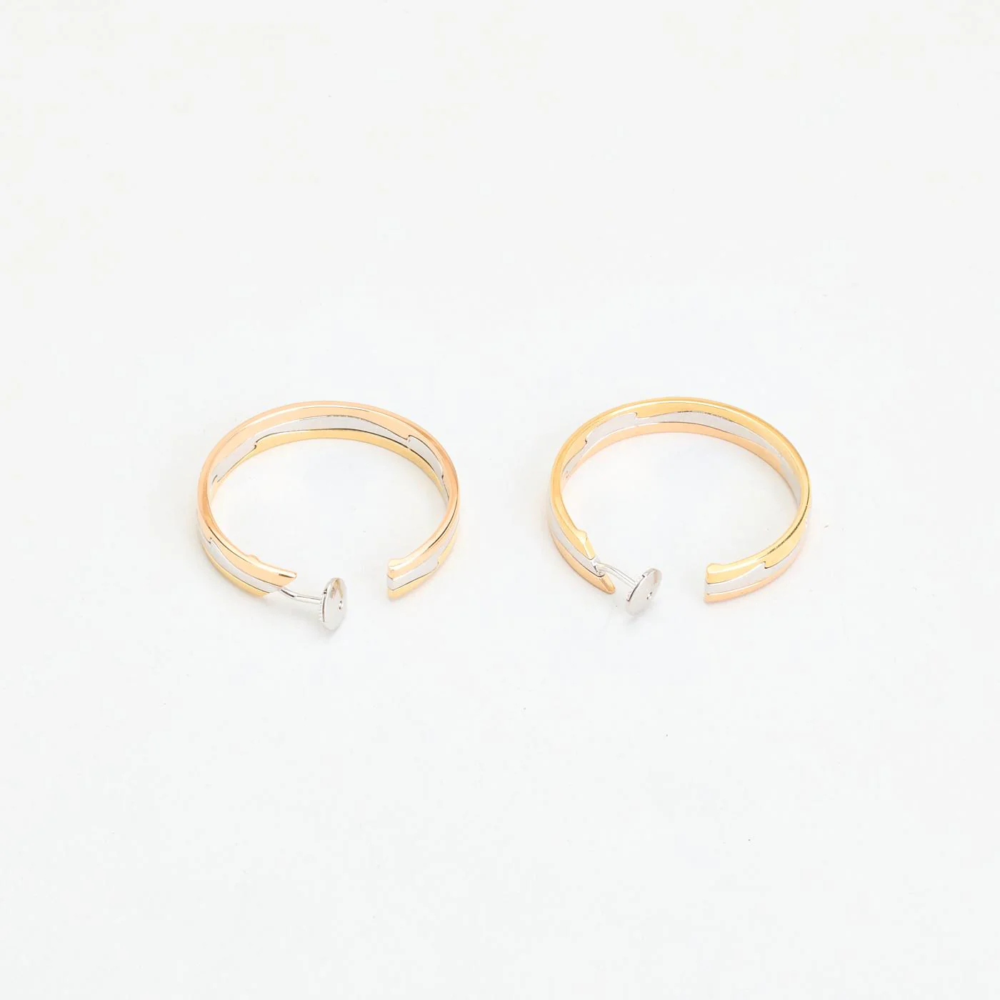 Georg Jensen Fusion creoler i 18K vitt guld, 3 cm, - Image 3